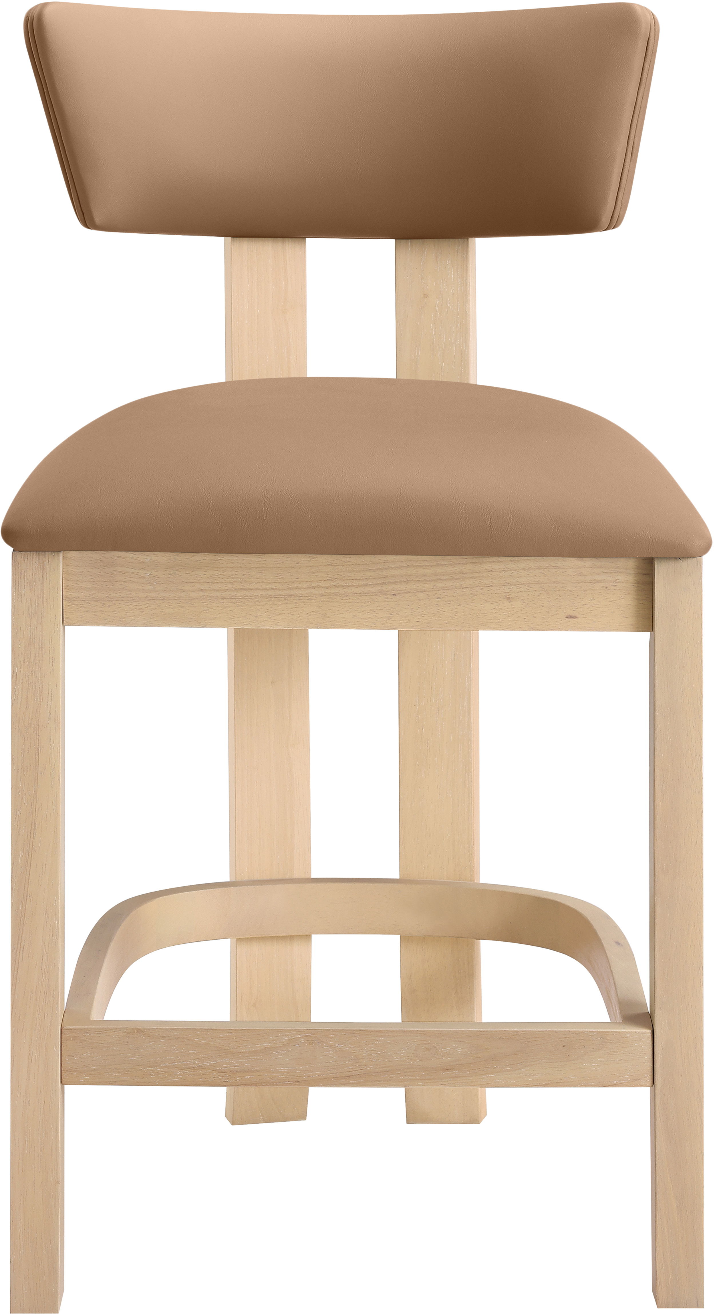 Lavrin - Vegan Leather Counter Stool (Set of 2) - Cognac