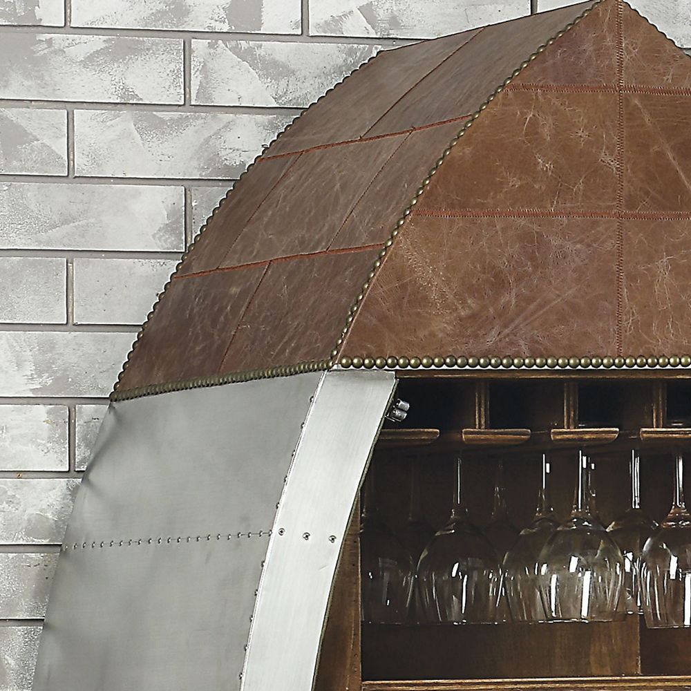 Brancaster - Wine Cooler - Retro Brown Top Grain Leather & Aluminum, light brown, view 7