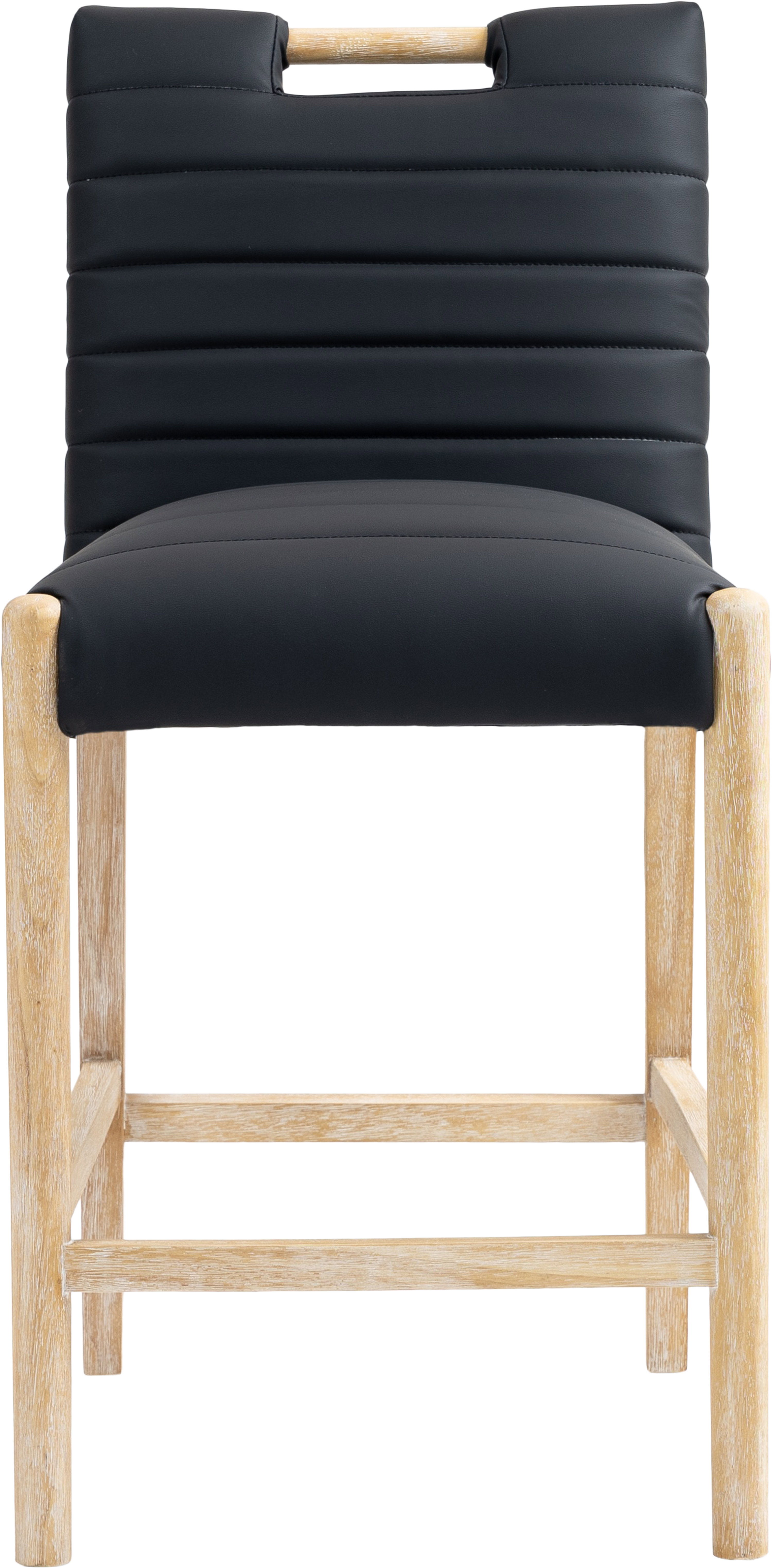 Aimee - Faux Leather Counter Stool - Black