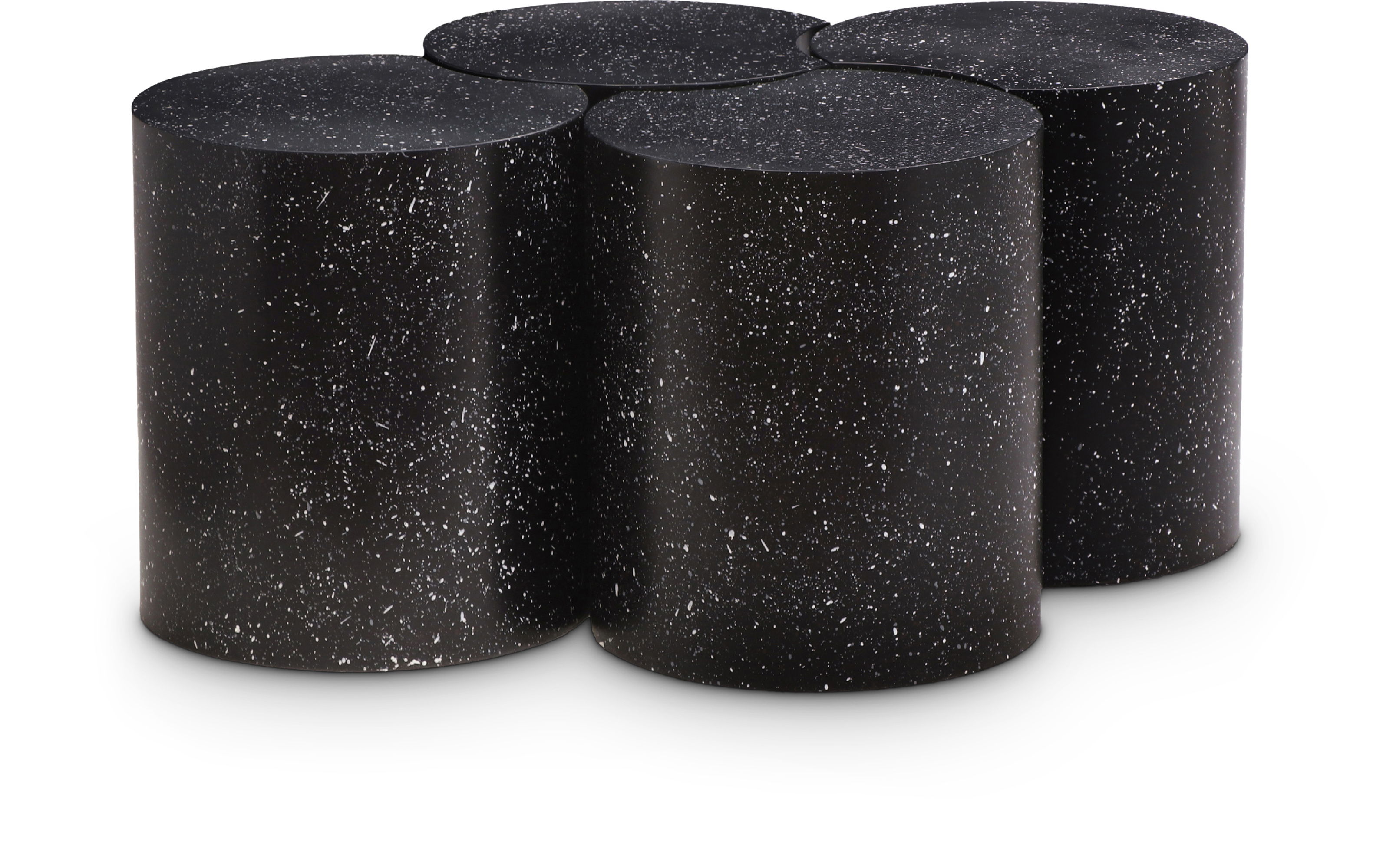 Dimple - 16" 4 Piece Modular Coffee Table - Black Terazzo