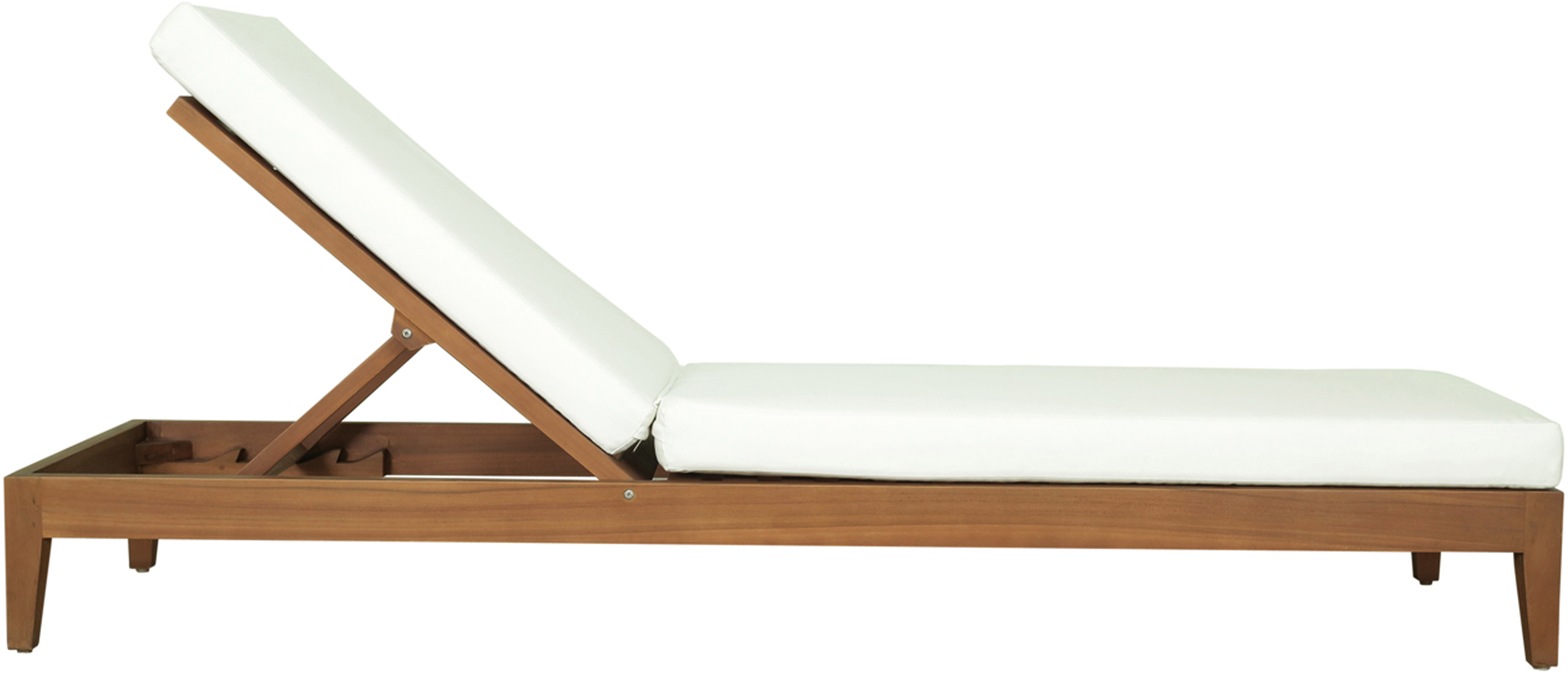 Mirella - Water Resistant Fabric Upholstered Outdoor Patio Chaise Lounge - Off-White