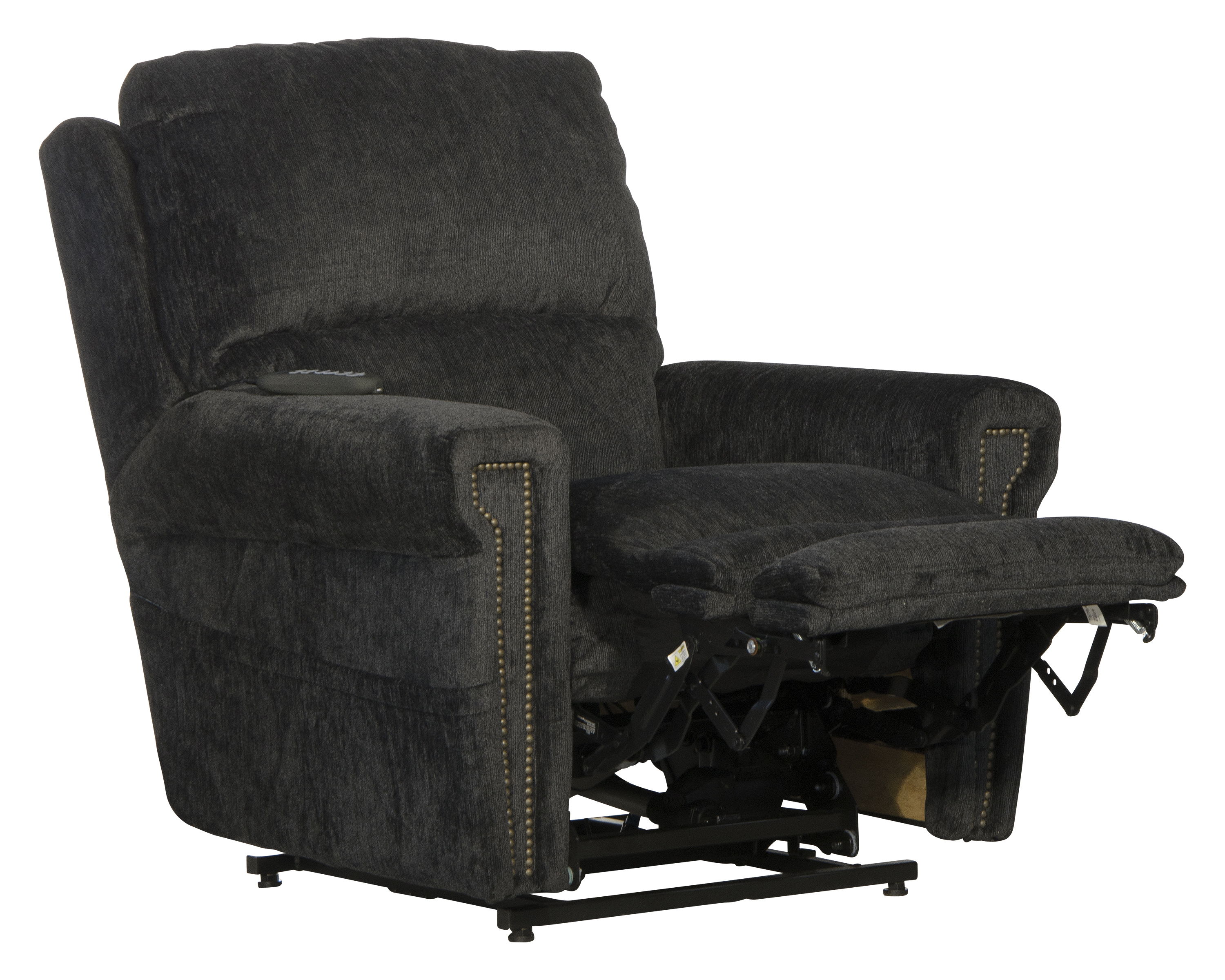 Warner - Power Headrest With Lumbar Power Lay Flat Recliner - Slate