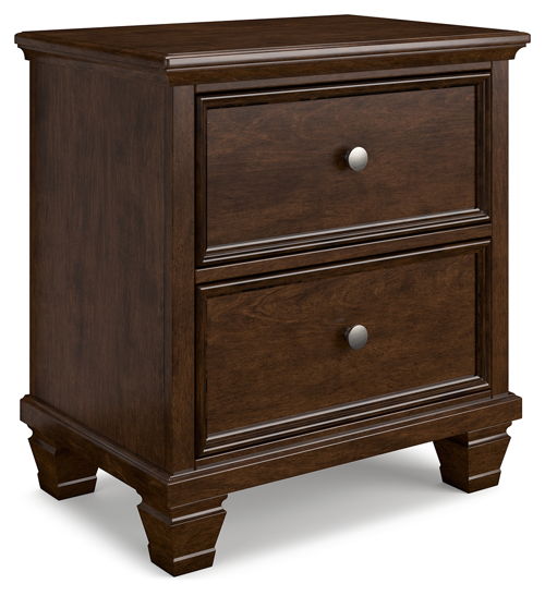 Danabrin - Two Drawer Nightstand - Brown, dark brown
