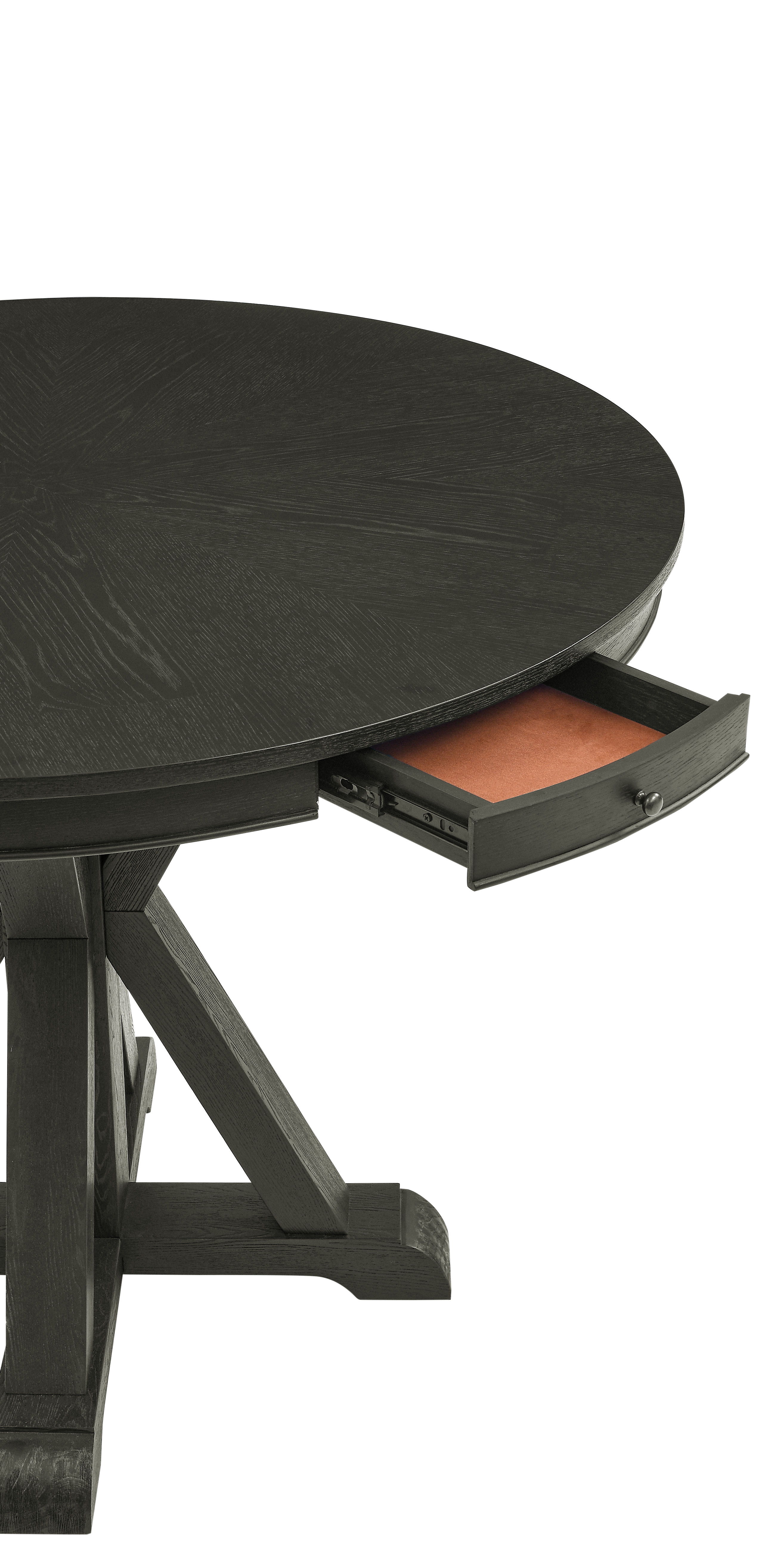 Rylie - Round Counter Table Top With 4 Drawers - Black