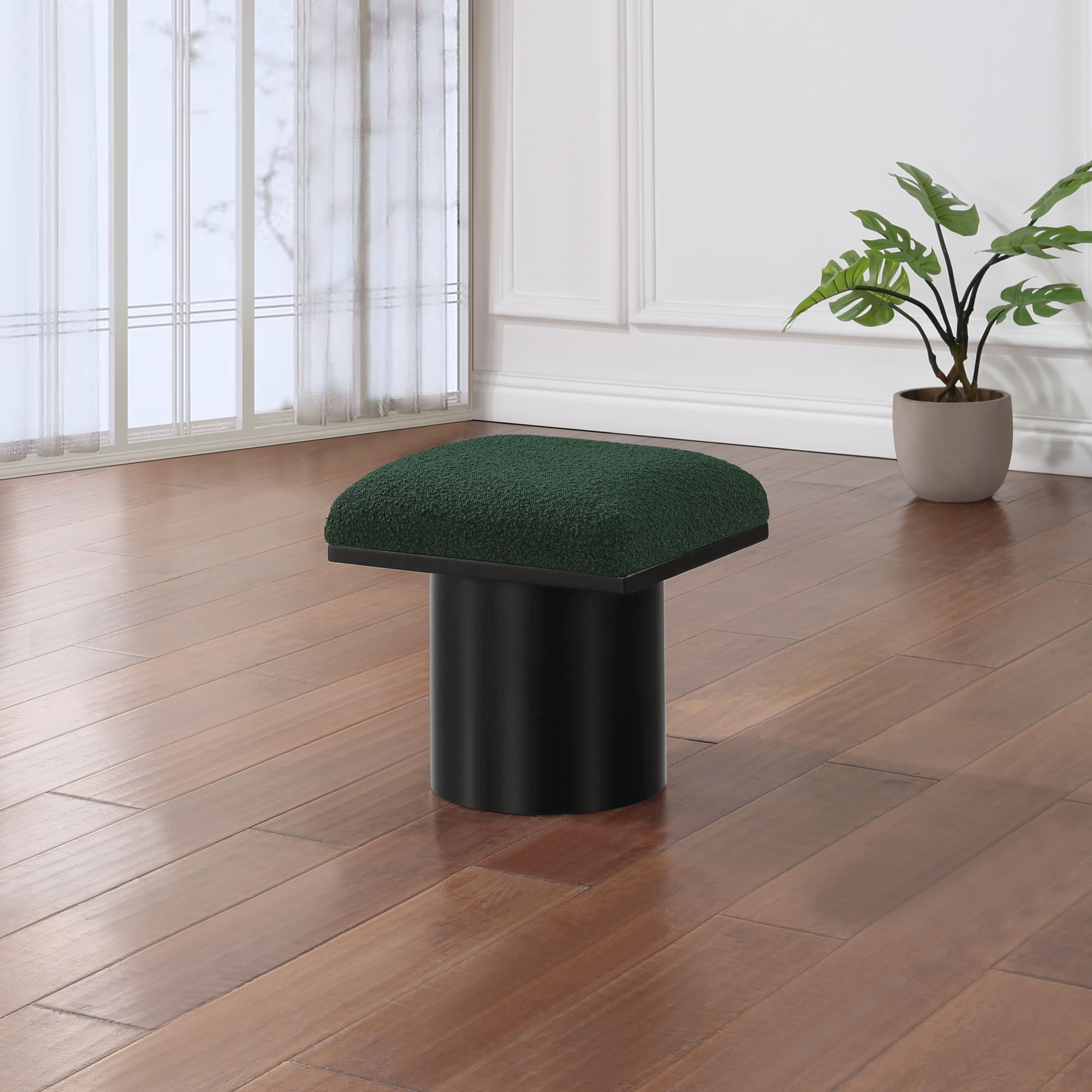 Pavilion - Bench Ottoman With Black Base - Green
