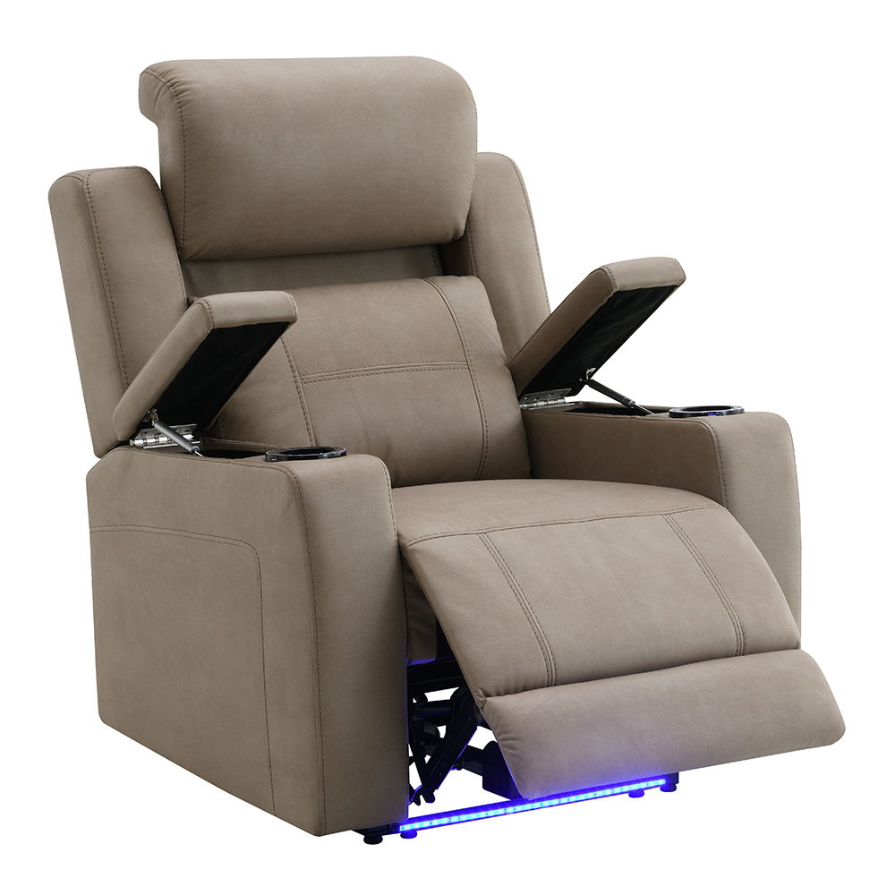 Lugo - Power Motion Recliner With Cup Holder - Camel, light brown, view 5