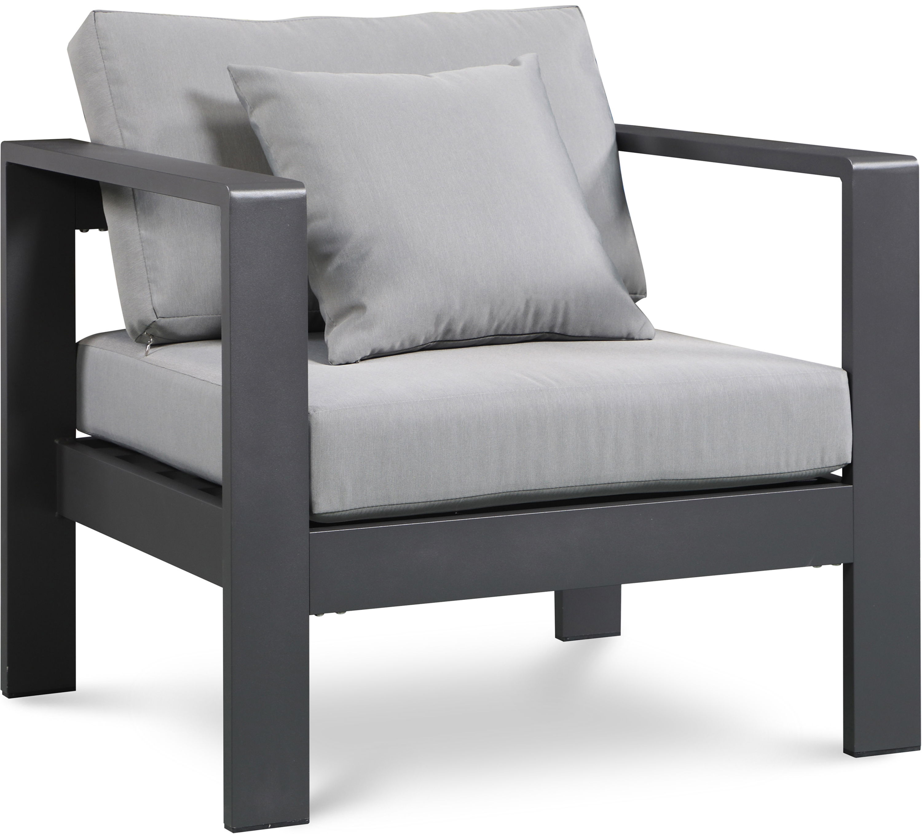 Nizuc - Outdoor Patio Arm Chair With Gray Frame - Gray
