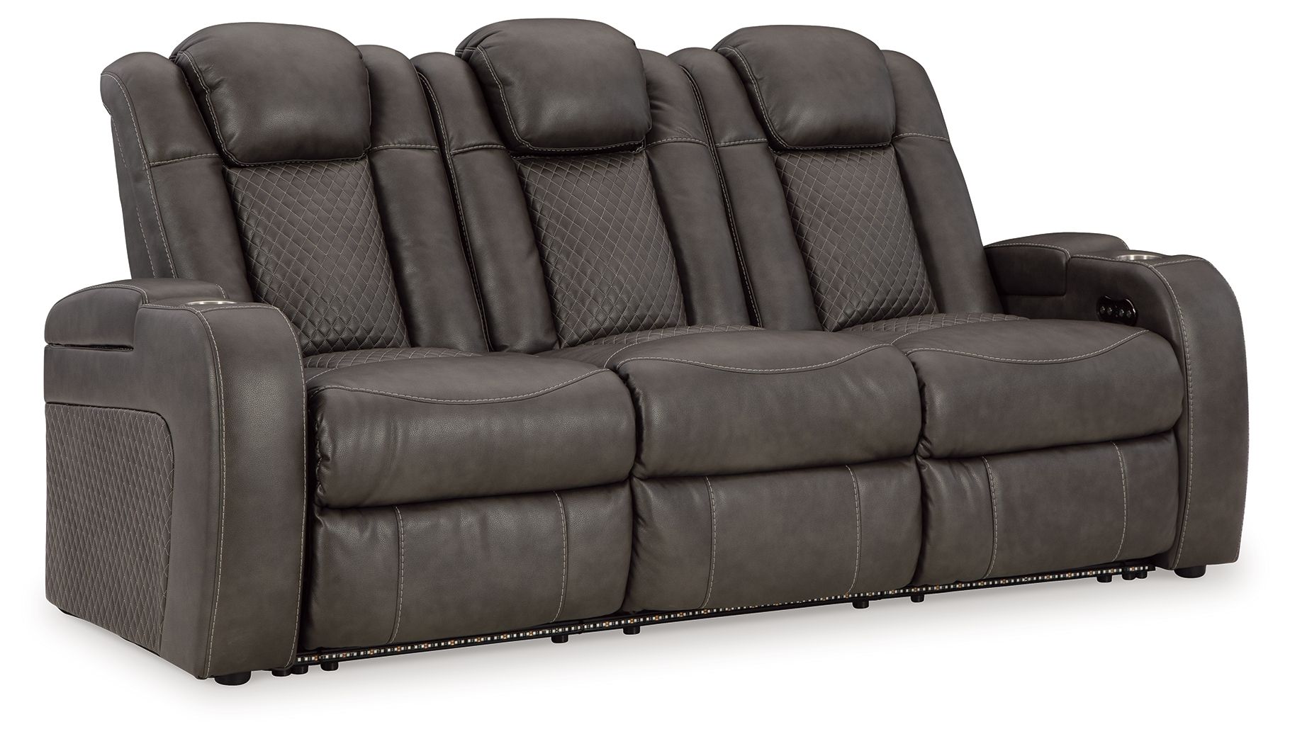 Power Reclining Sofa With Adj Headrest