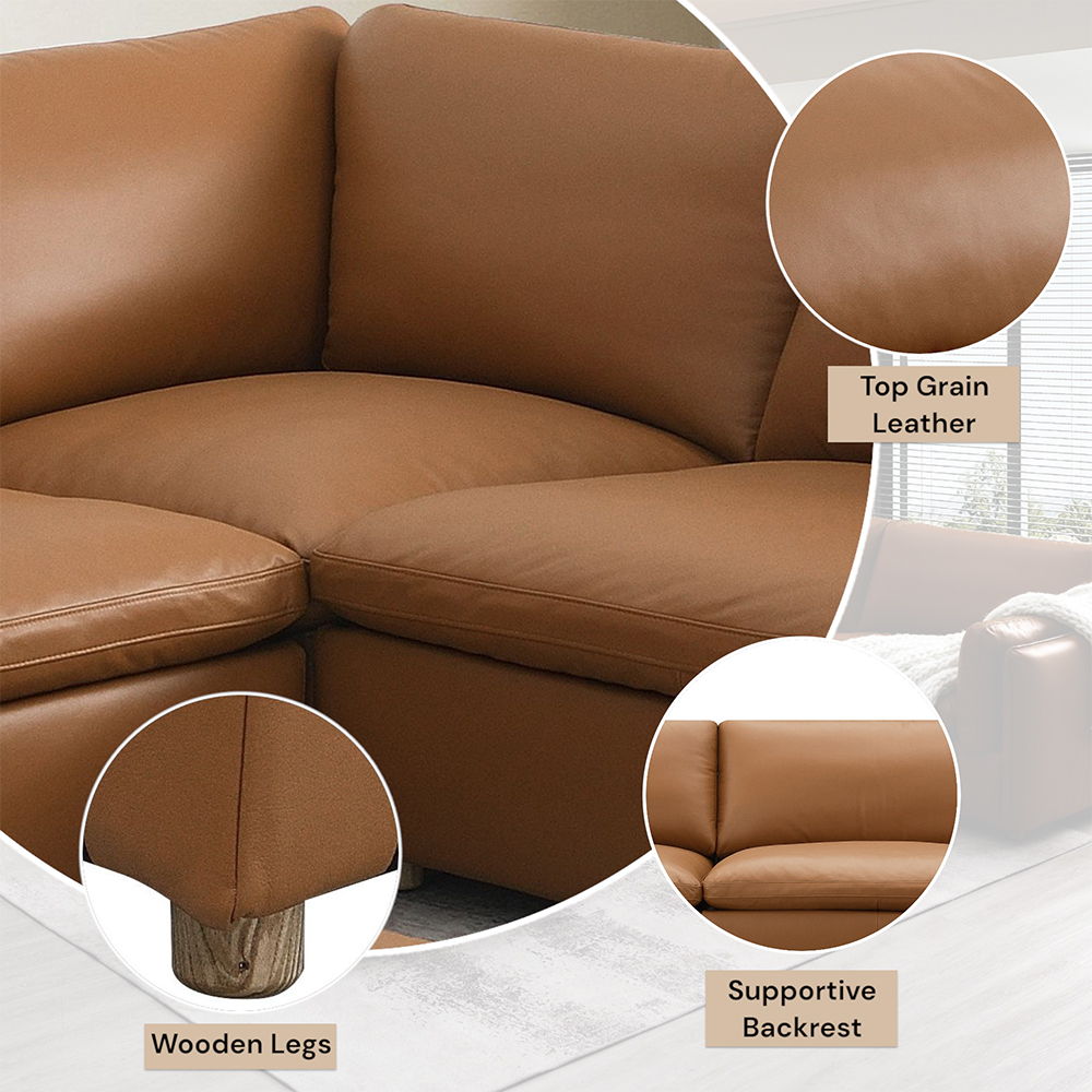 Brighton - Modular Wedge - Brown Top Grain Leather, light brown, view 6