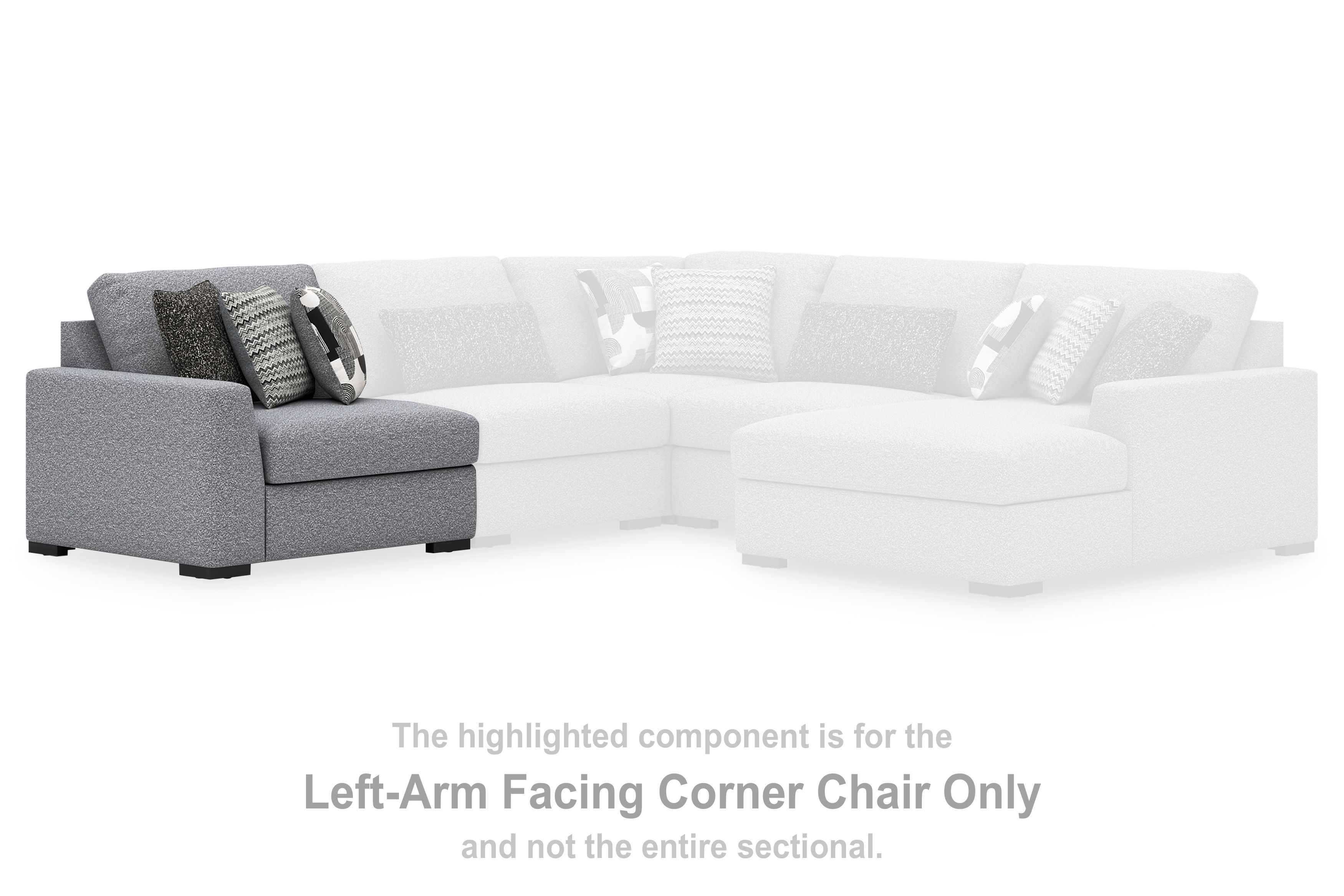 Bealton - LAF Corner Chair - Salt And Pepper