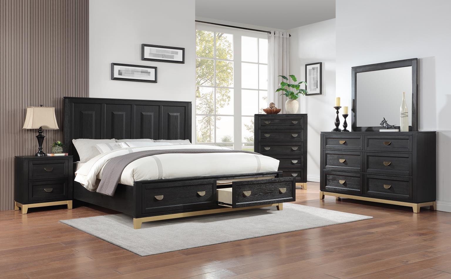 B236 - 3 Piece Bedroom Set (Queen Bed, Dresser, Mirror) - Black