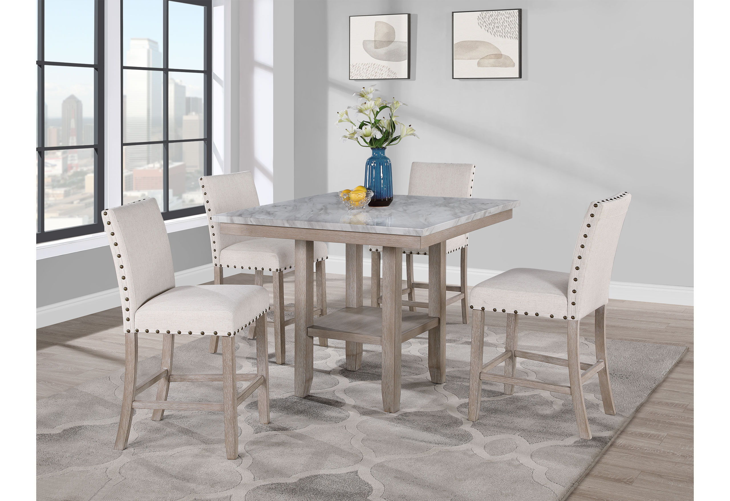 7 Pc · Bar Table And 6 Bar Stools