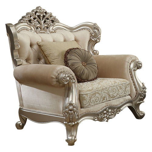 Bently - Chair With 2 Pillows (Same Lv01581) - Fabric & Champagne, beige