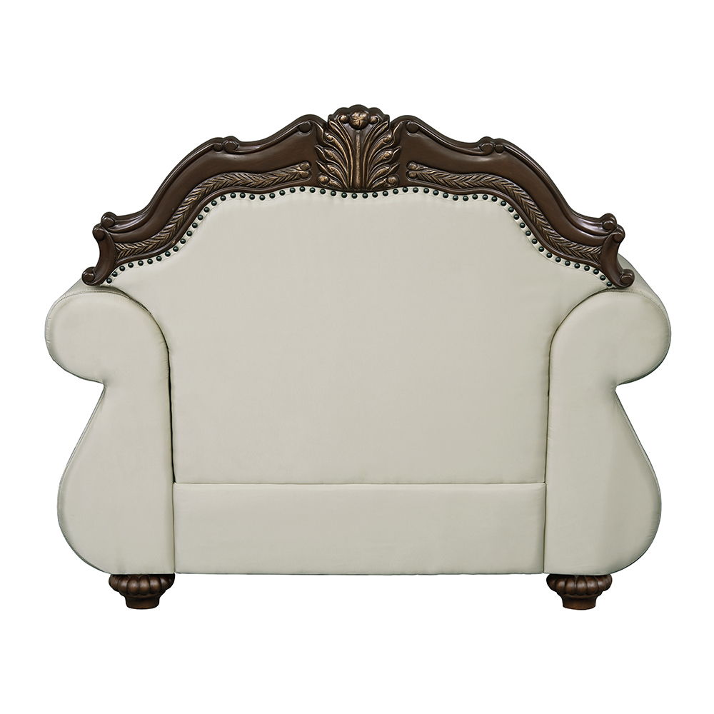 Pierce - Chair With Pillow - Beige Fabric & Cherry, beige, view 4