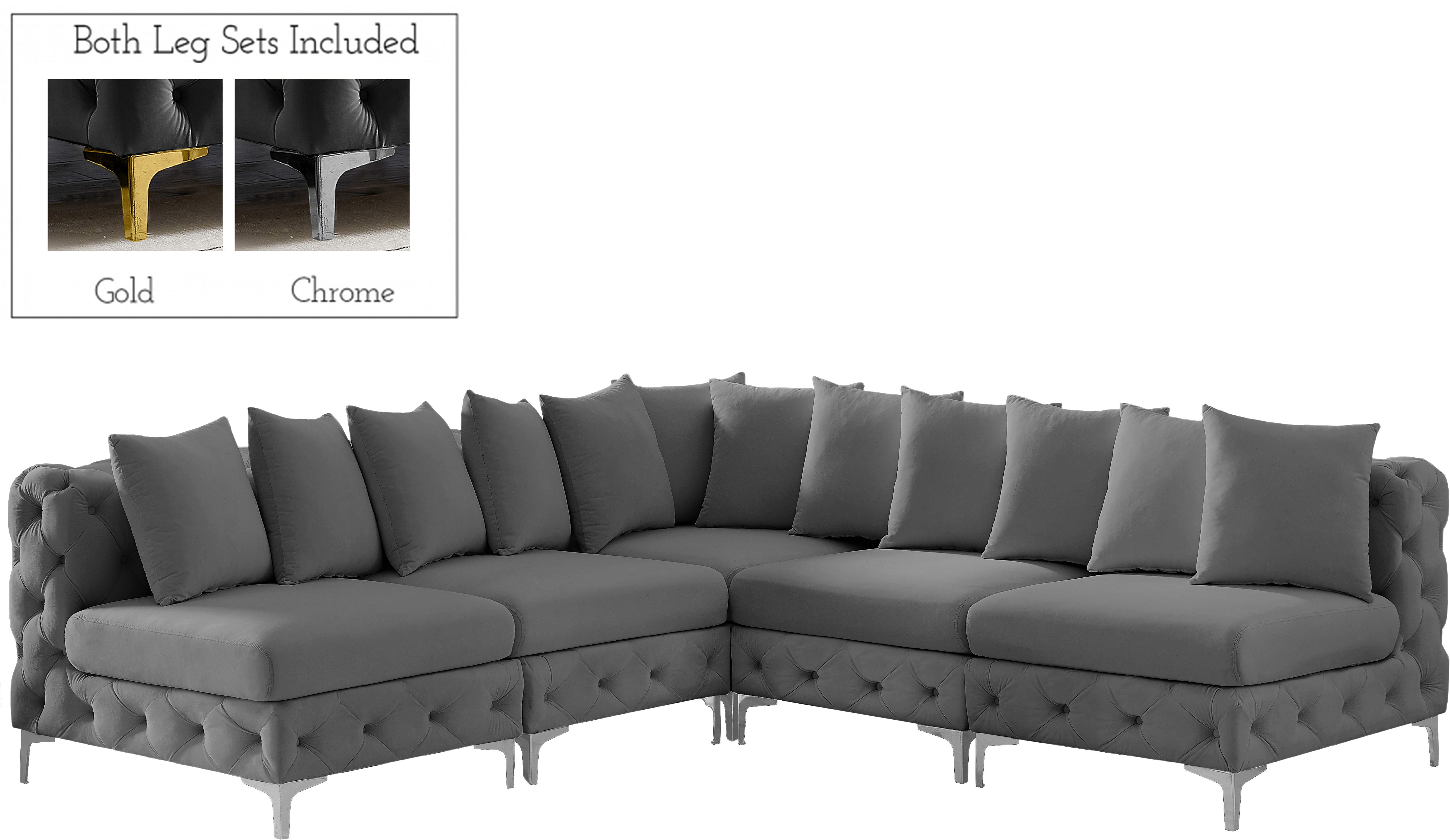 Tremblay - 5 Piece Modular Corner Armless Sectional - Gray