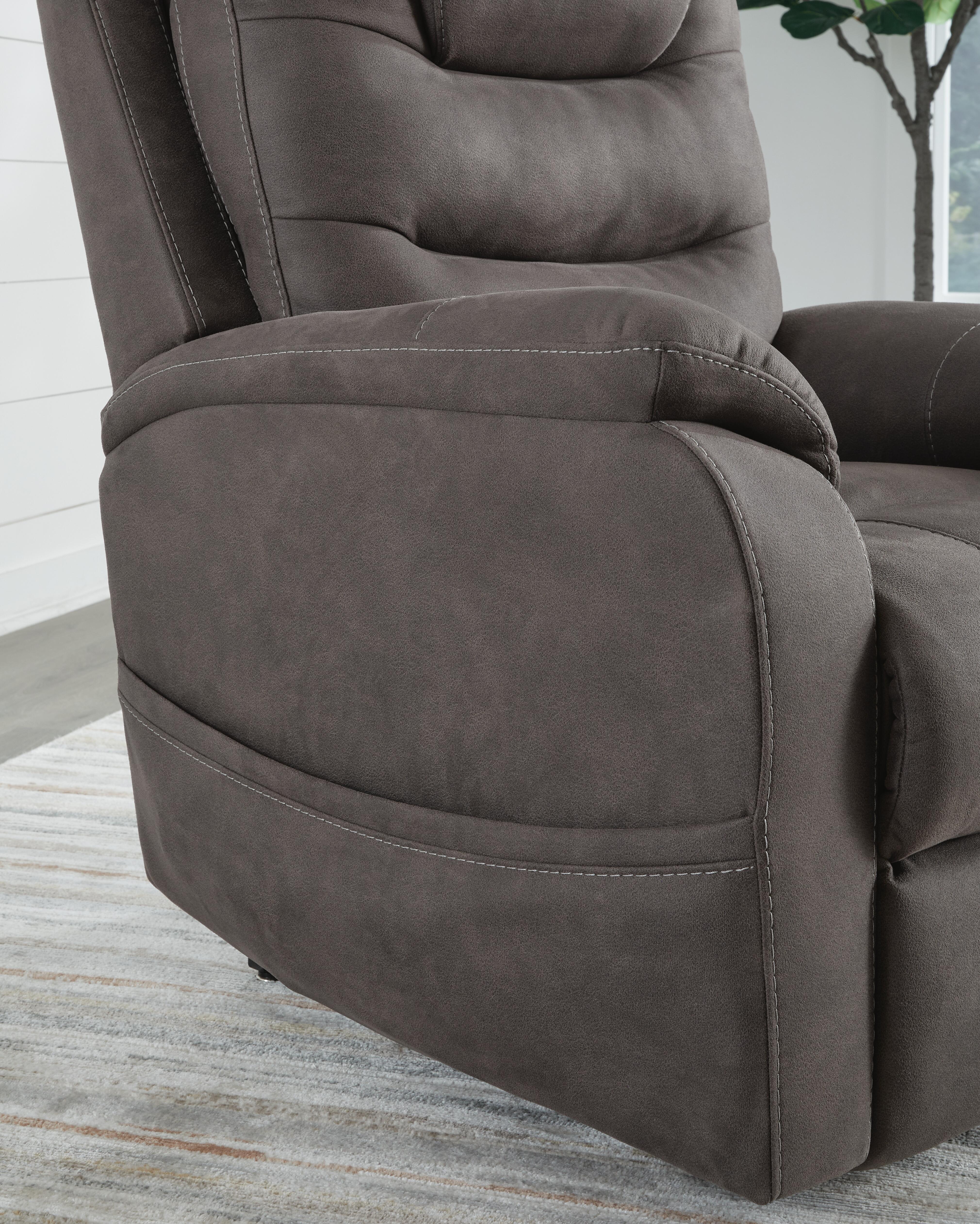 Ashley Furniture Snowfield - Power Lift Recliner - Gunmetal - Image 11