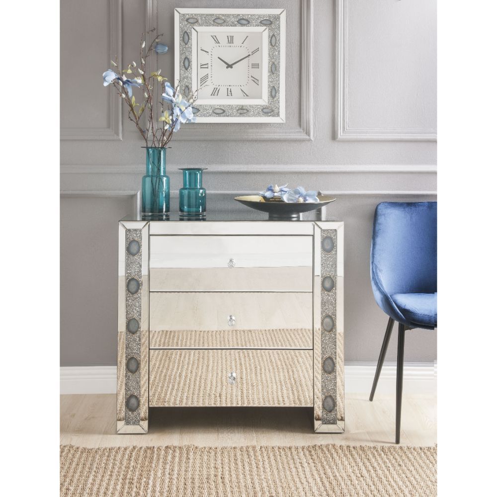 Sonia - Console Cabinet - Mirrored & Faux Agate, silver, view 6