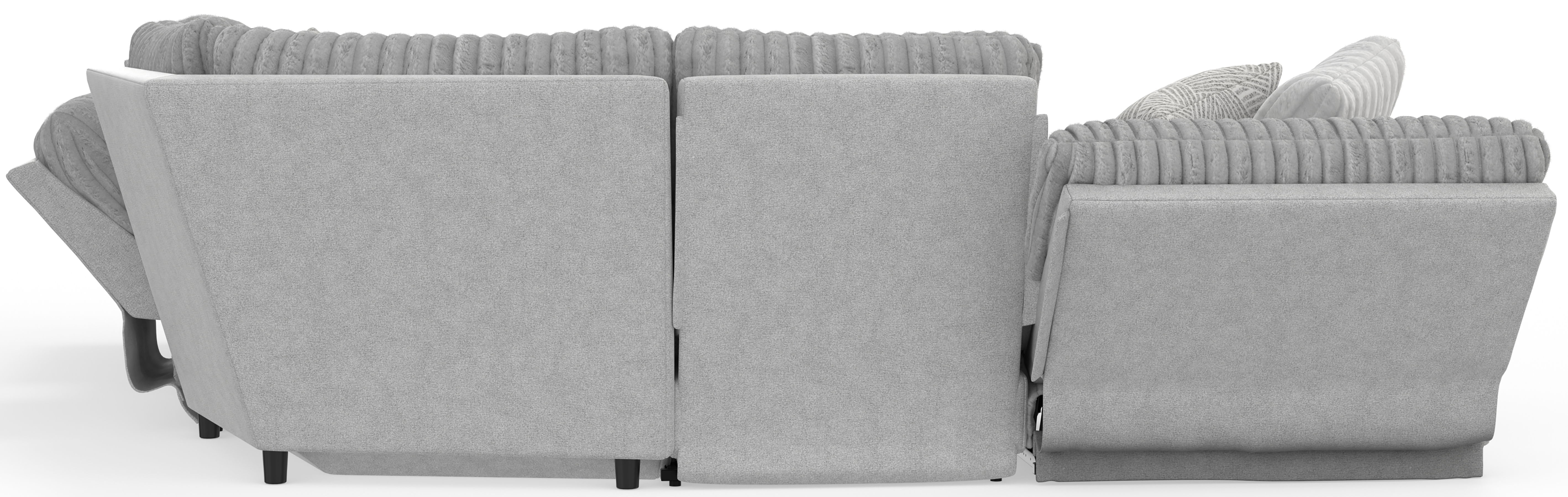 Abraxas - 6 Piece Upholstered Reclining Sectional With 3 Power Reclining Seats And Storage Console - Moonstruck