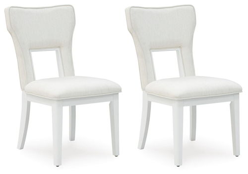 Chalanna - Dining Upholstered Side Chair (Set of 2) - White, white