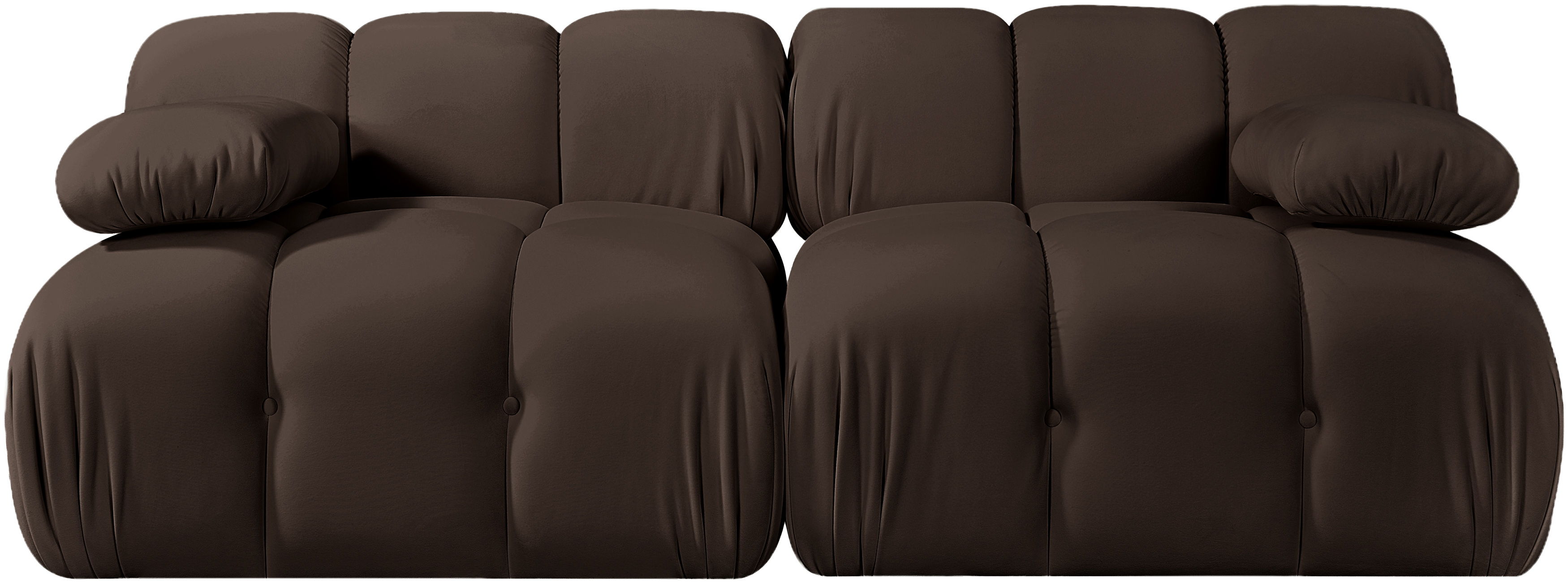 Orin - Velvet Performance Fabric Upholstered 2 Piece Modular Sofa - Brown