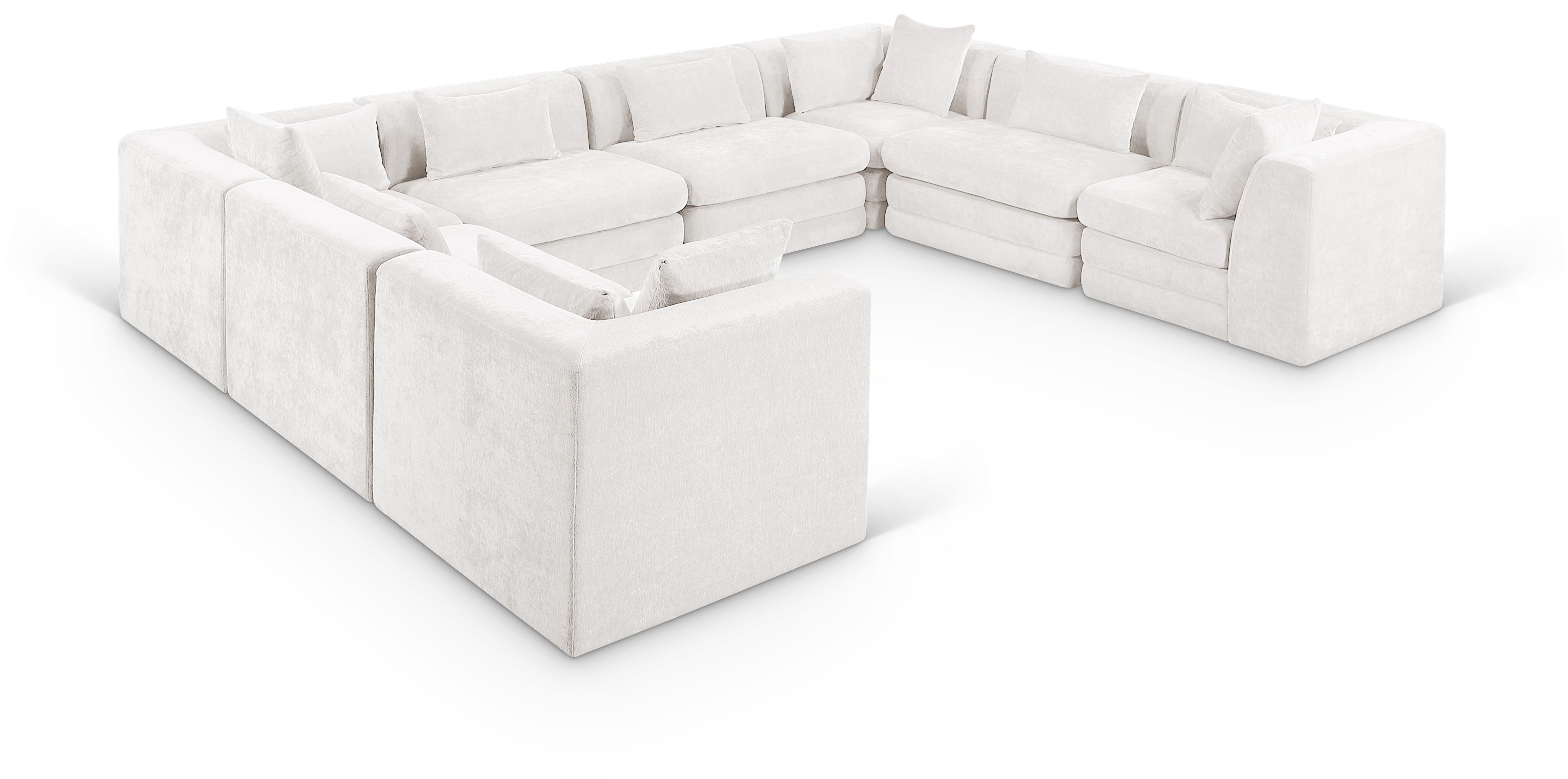 8 Pc · Chenille Fabric 152" Upholstered Modular Sectional