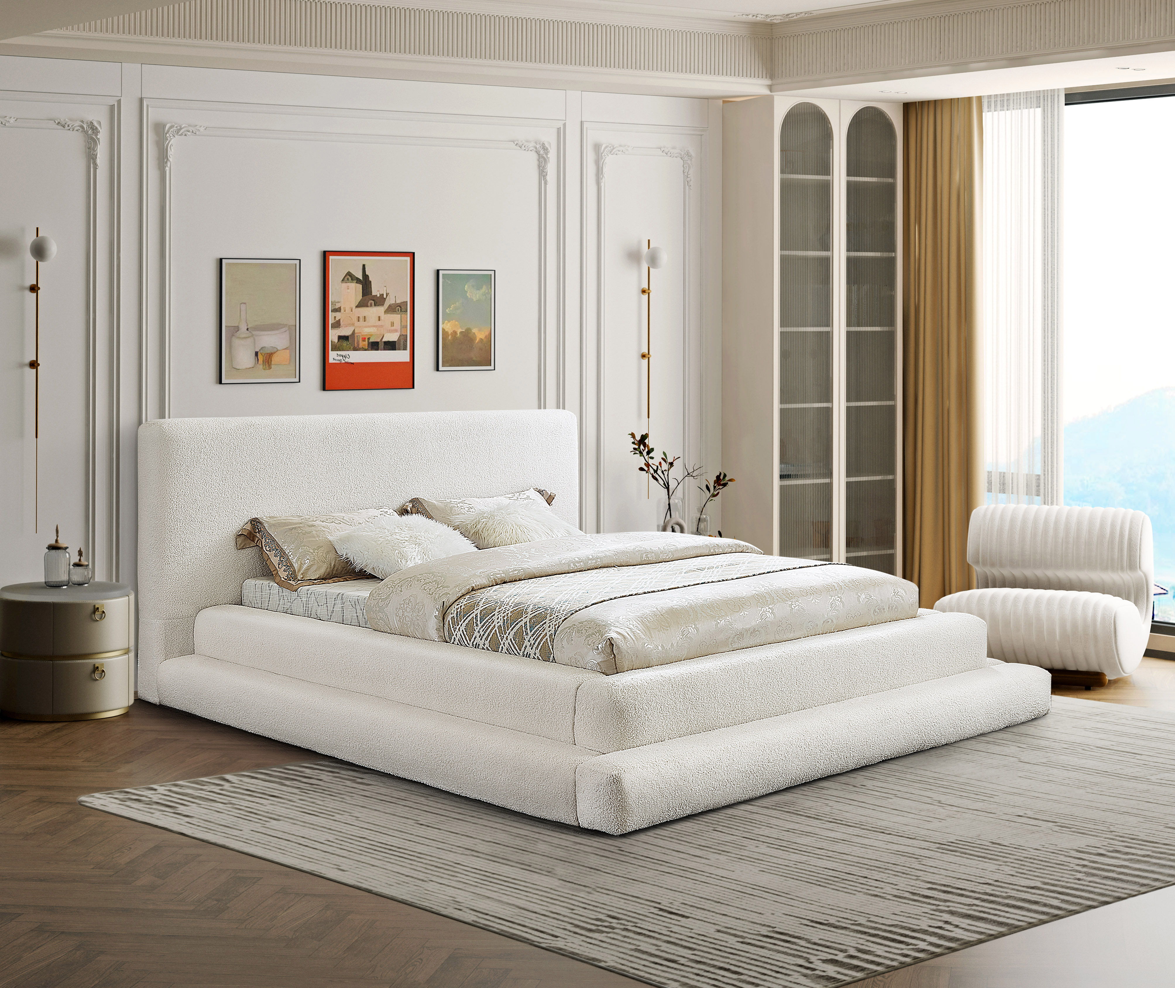 Dane - King Bed - Cream