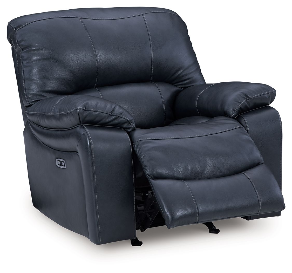 Ashley Furniture Leesworth - 3 Pc. - Power Reclining Sofa, Power Reclining Loveseat, Power Rocker Recliner - Ocean - Image 12