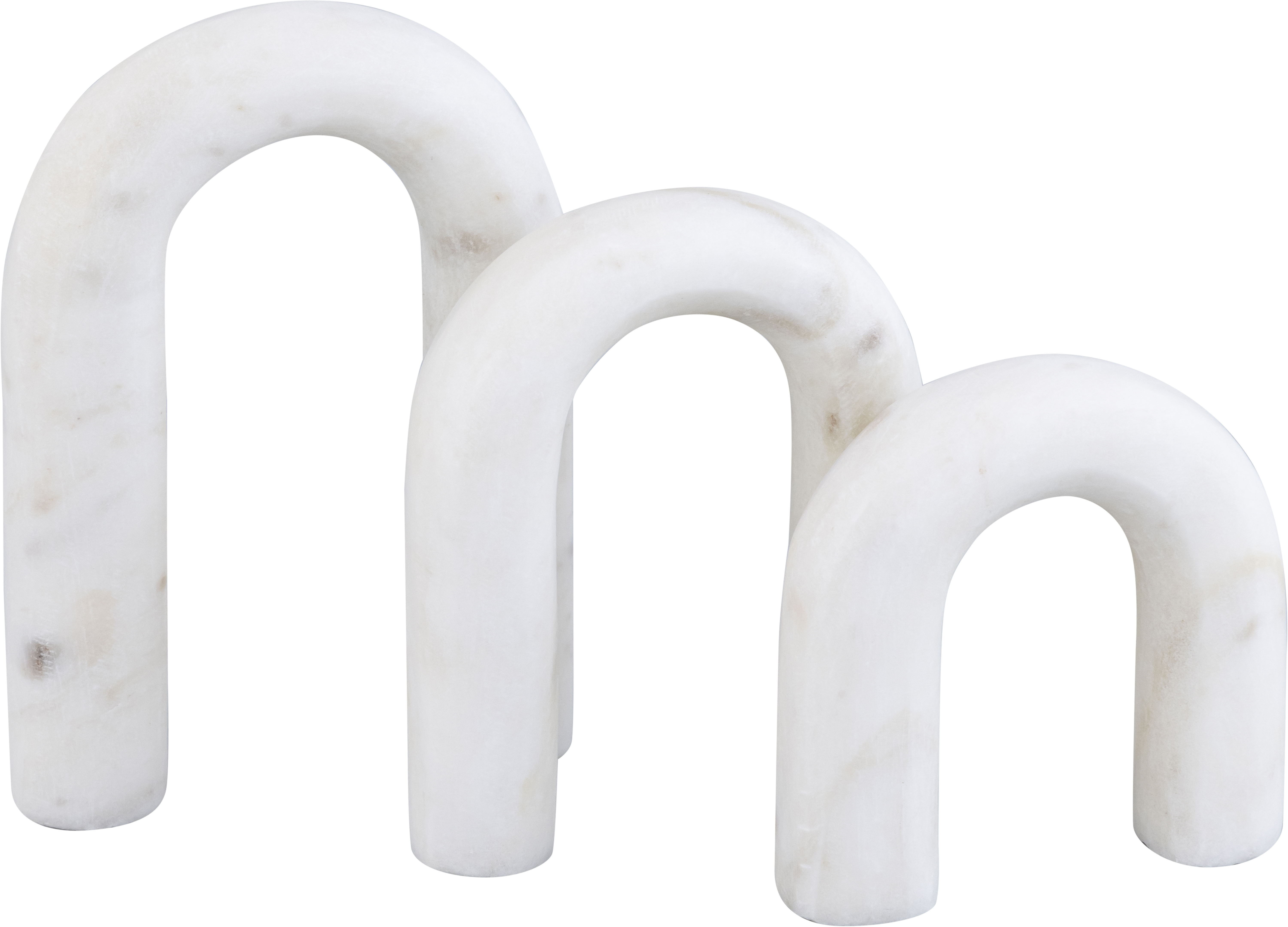 Arco - 3 Piece Marble Decorative Object - White