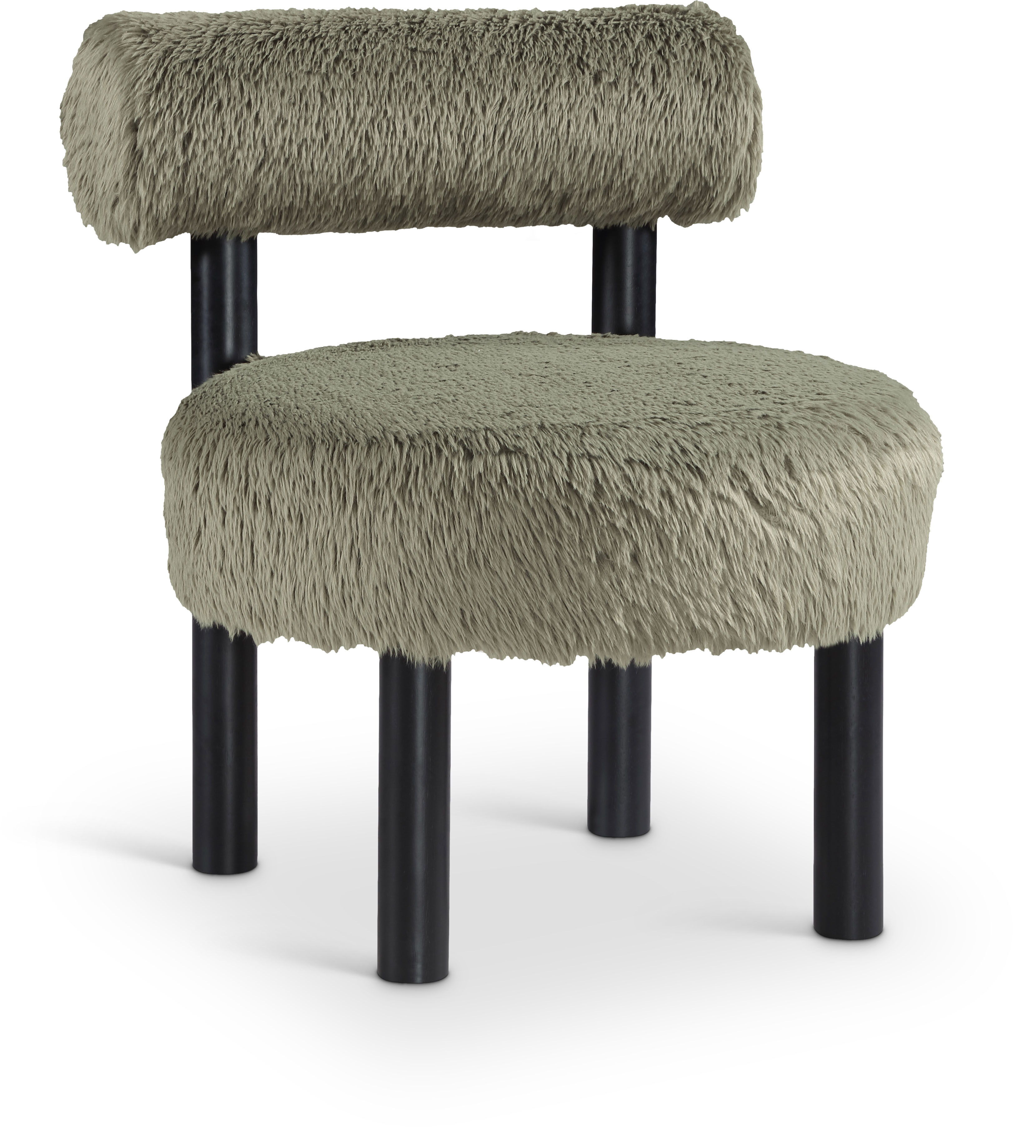 Ambre - Vegan Shearling Fabric Upholstered Accent Chair - Green