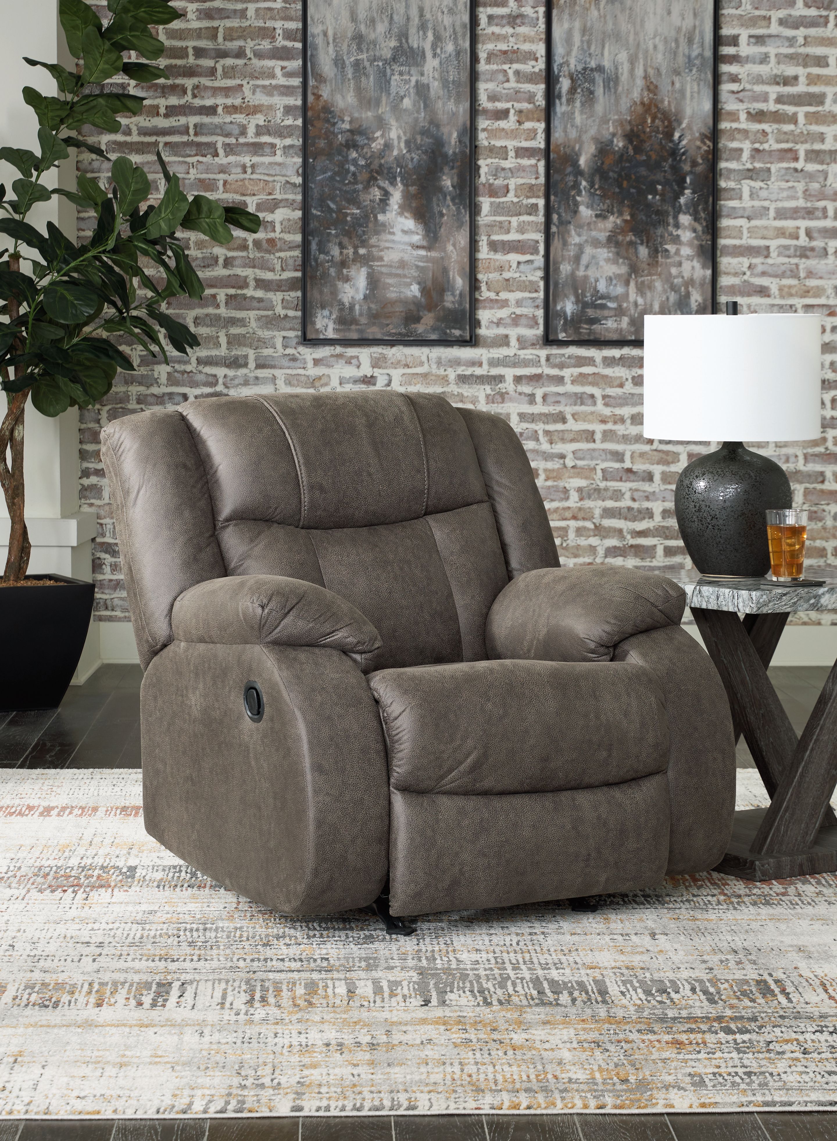 Ashley Furniture First Base - Rocker Recliner - Gunmetal - Image 2