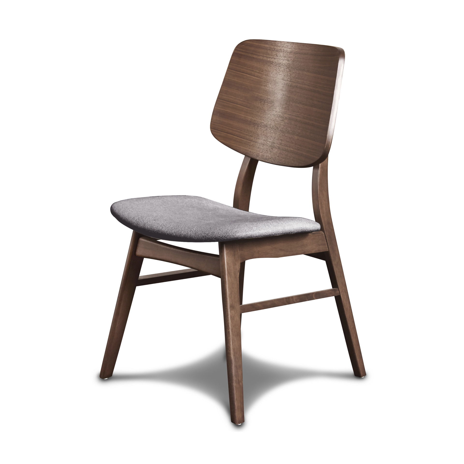 Oscar - Chair With Cushion (Set of 2) - Walnut / Dark Gray