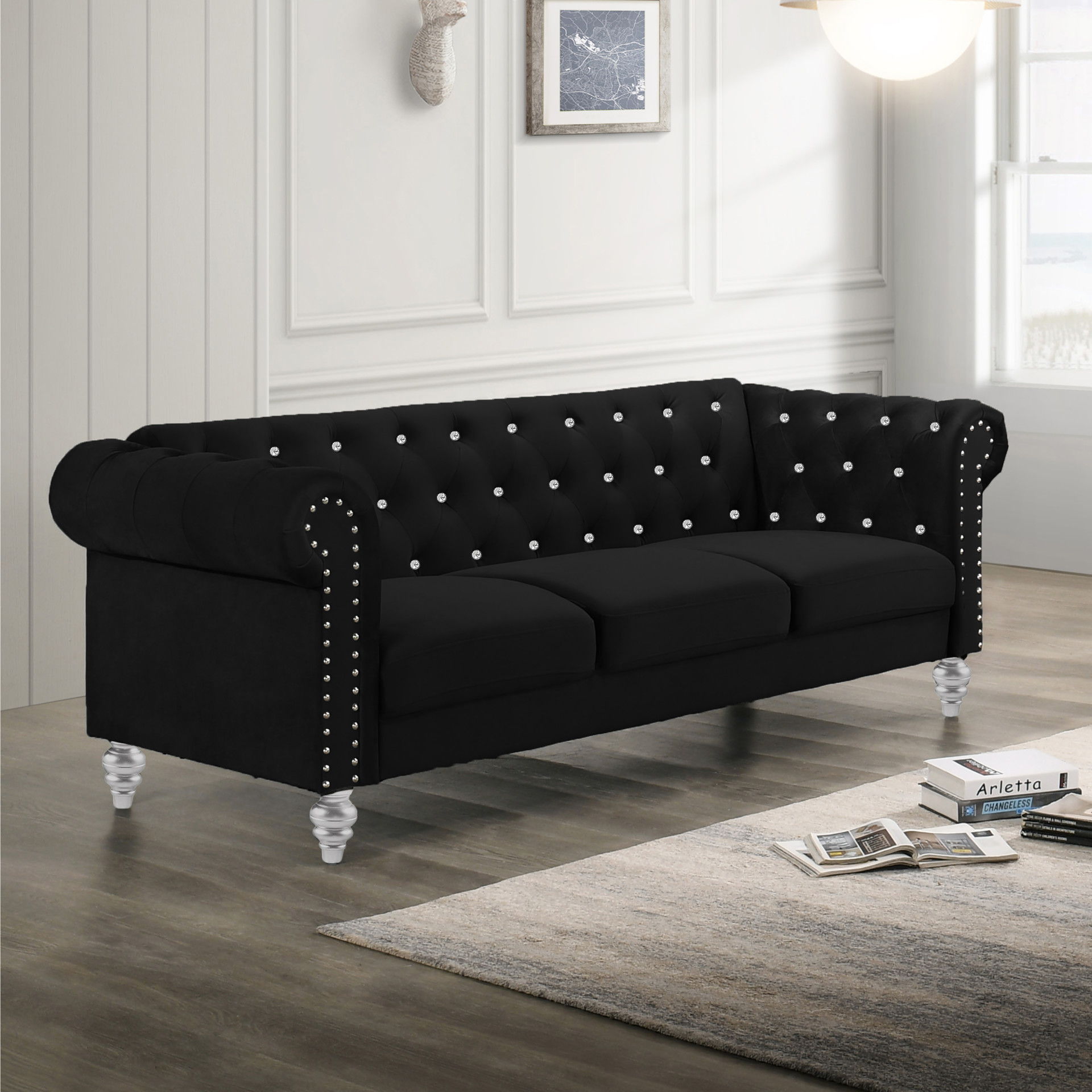 Emma Crystal - Sofa - Black, black, view 6