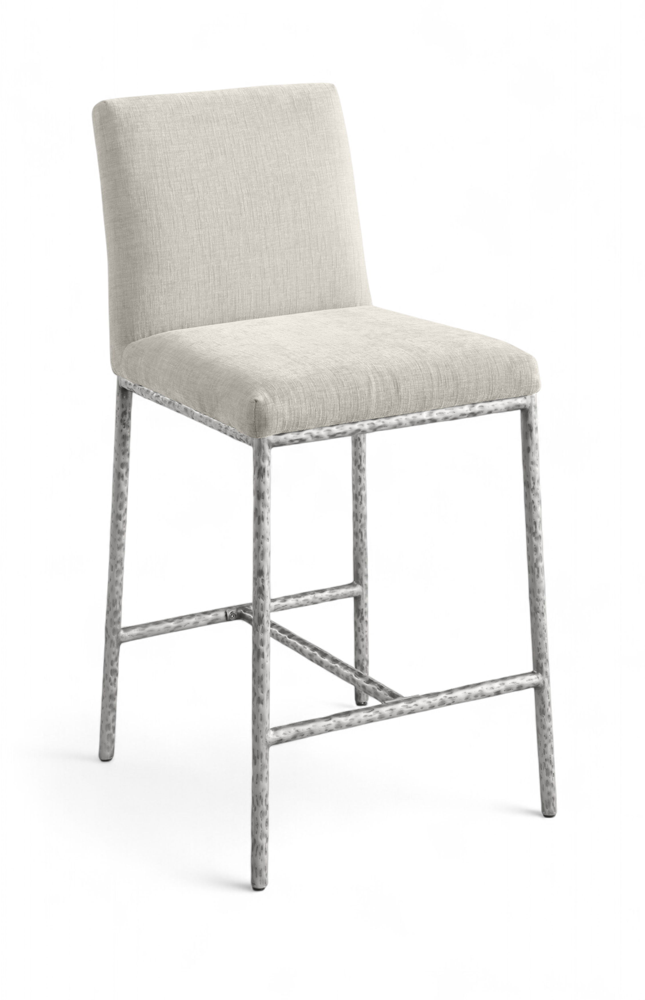 Reeves - Chenille Upholstered Counter Stool Fabric (Set of 2) - Cream