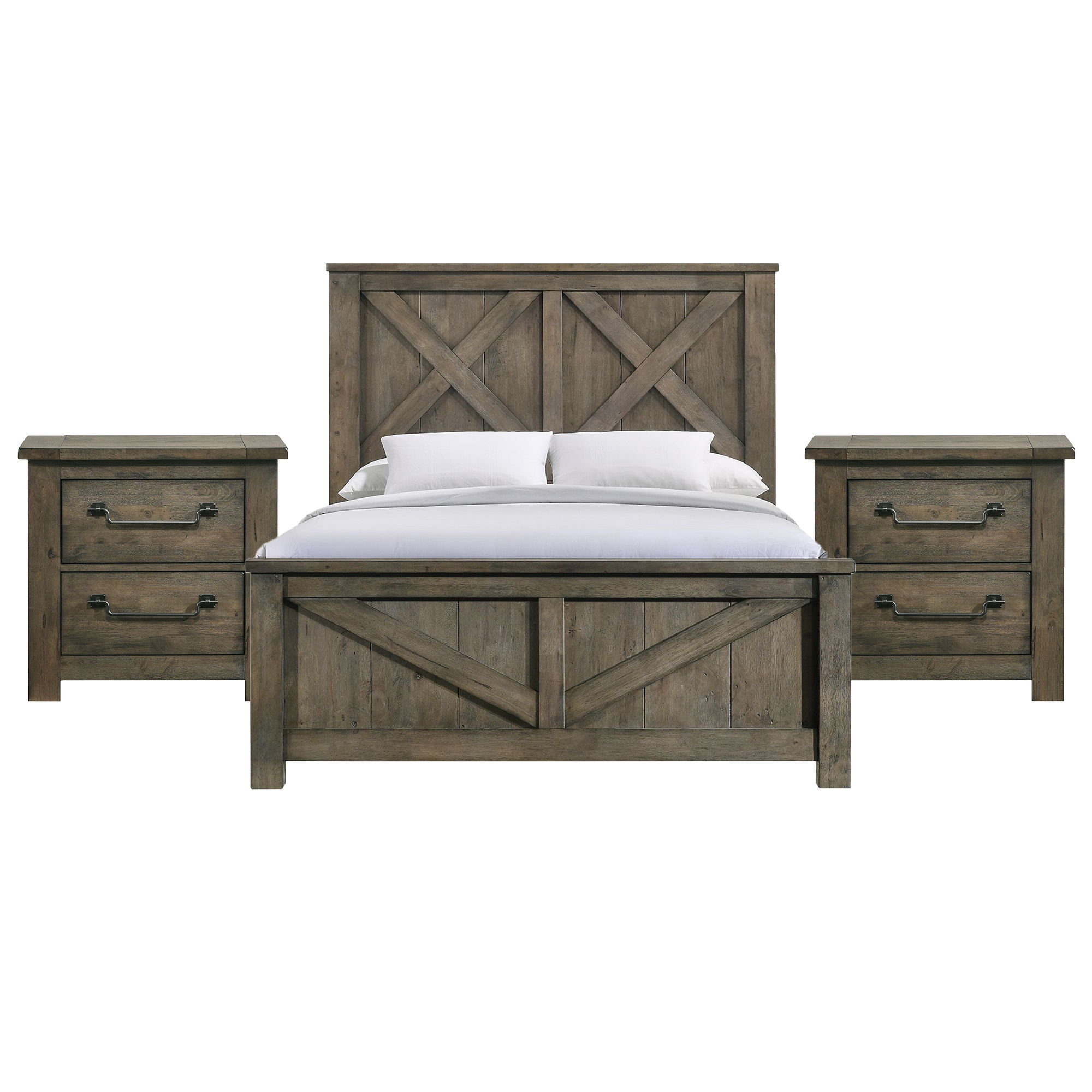 Maverick - Queen 3 Piece Bedroom Set With 2 Nightstands - Antique Gray