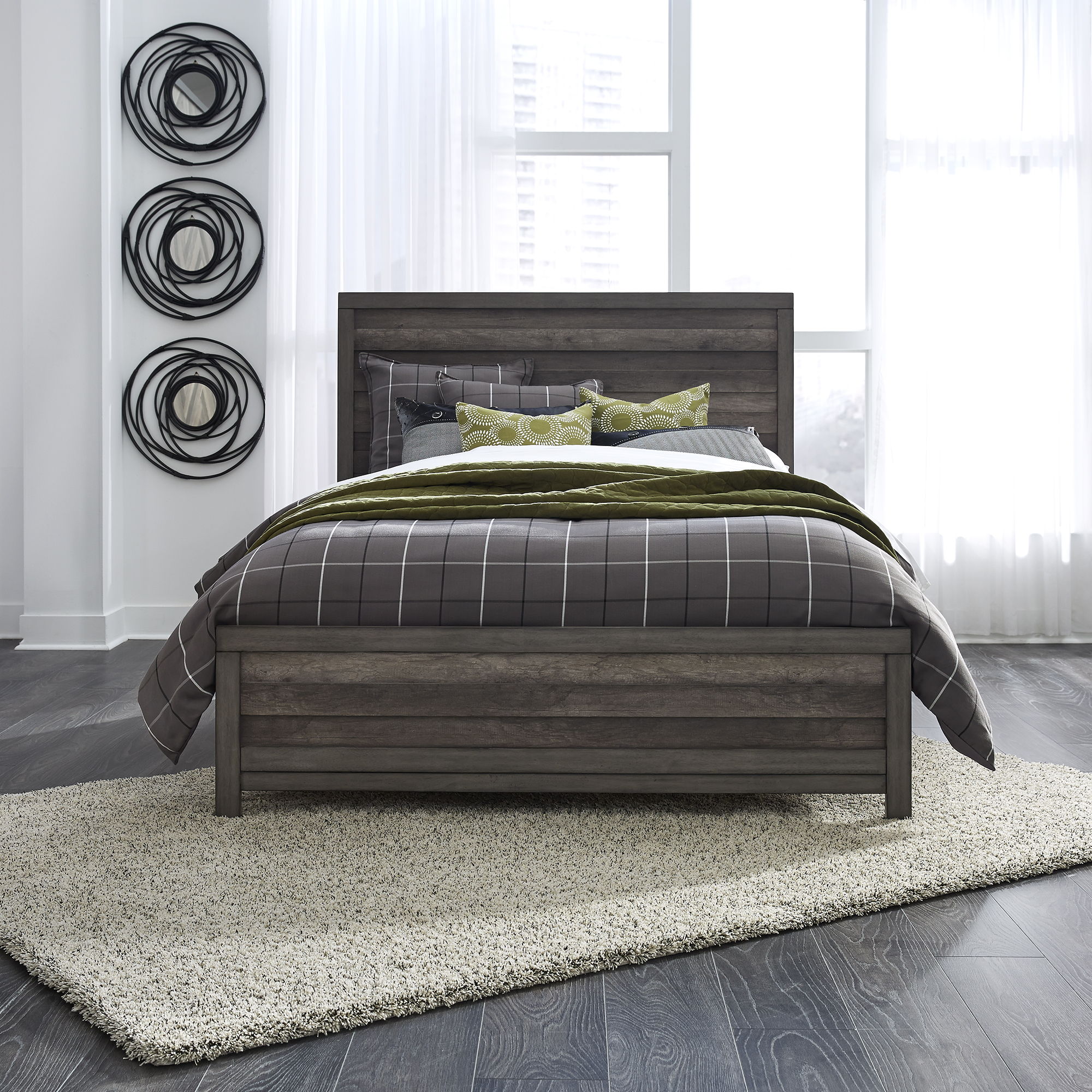 Liberty Furniture Tanners Creek - Queen Panel Bed - Dark Gray