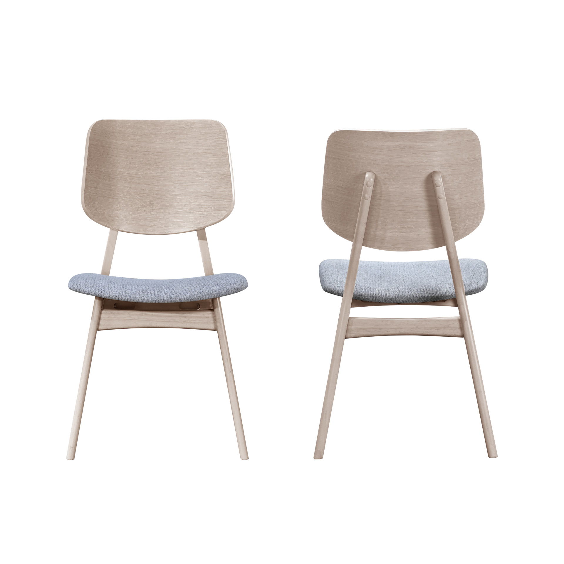 Oscar - Wood Back Chair (Set of 2) - White Ash, beige, view 6