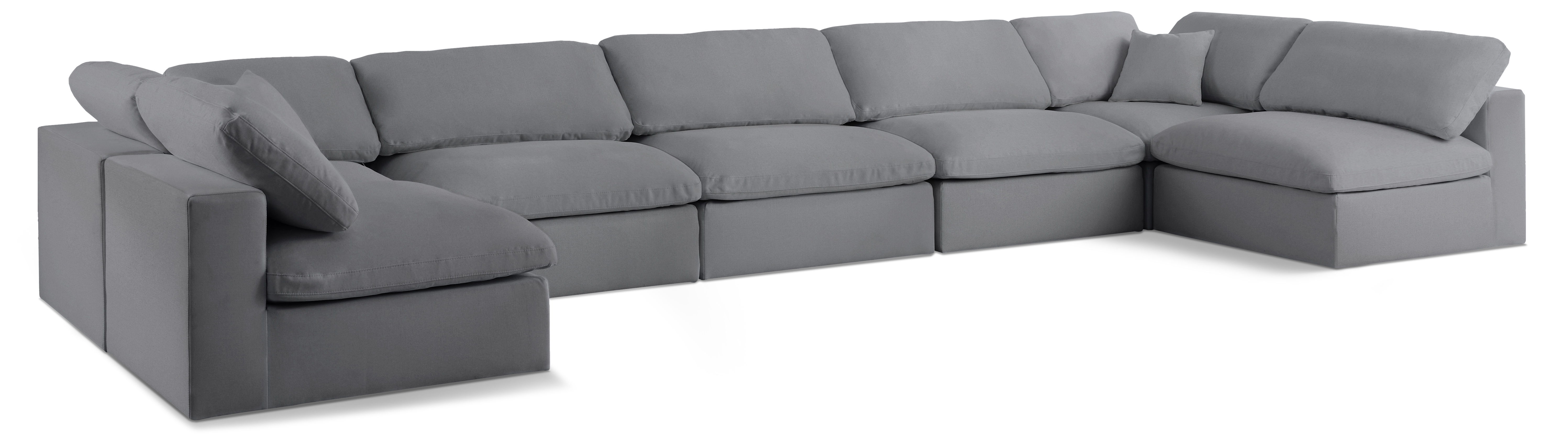 Serene - 7 Piece Modular U-Shaped Sectional - Gray