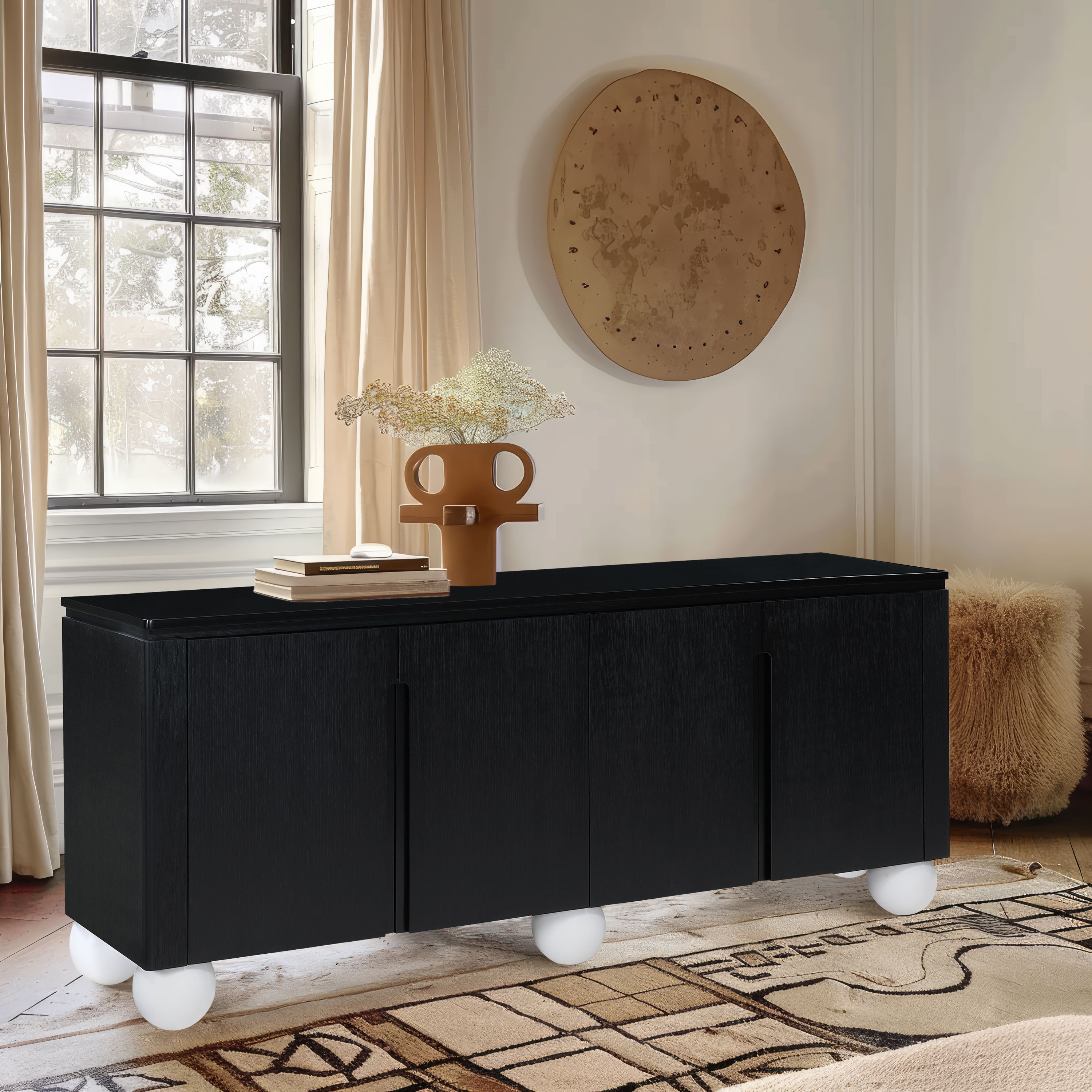 Cardiff - Wood Sideboard / Buffet - Black