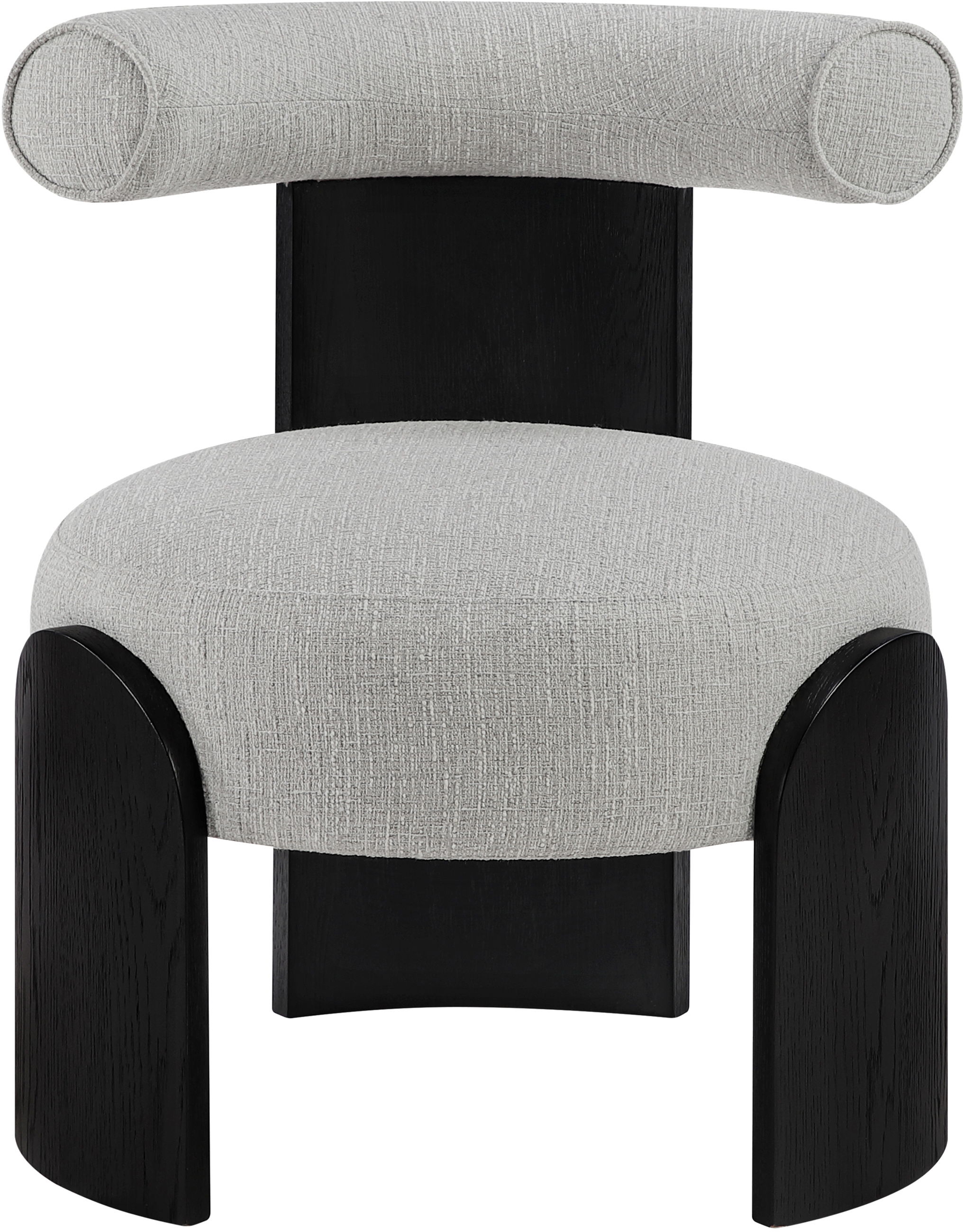 Calder - Linen Textured Fabric Upholstered Accent Chair - Grey