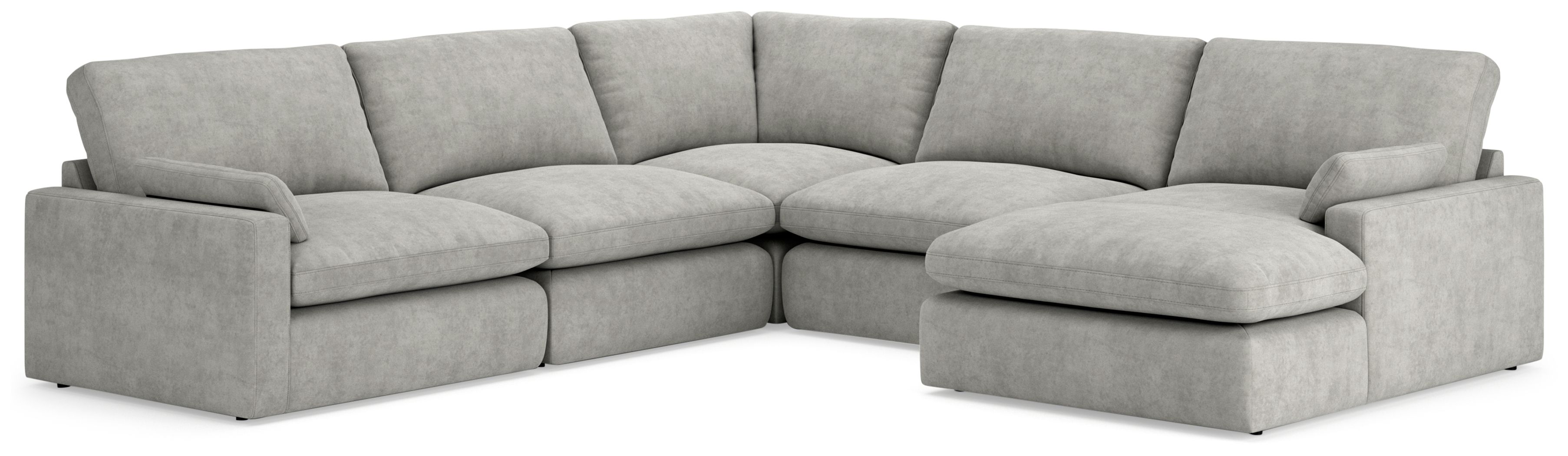 Ashley Sophie - Gray - 5-Piece Sectional With Raf Corner Chaise