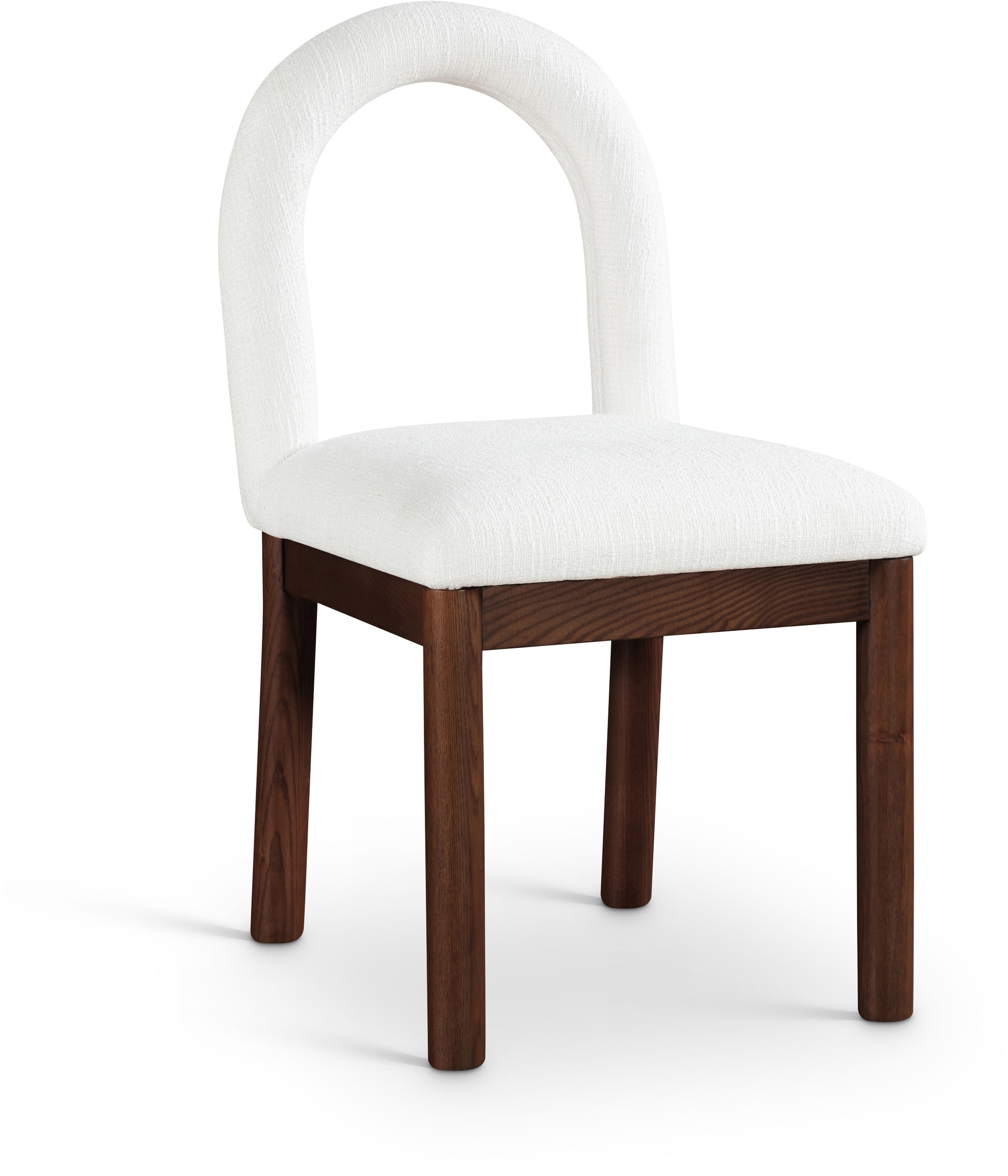 Conrad - Linen Dining Chair With Brown Legs - Cream