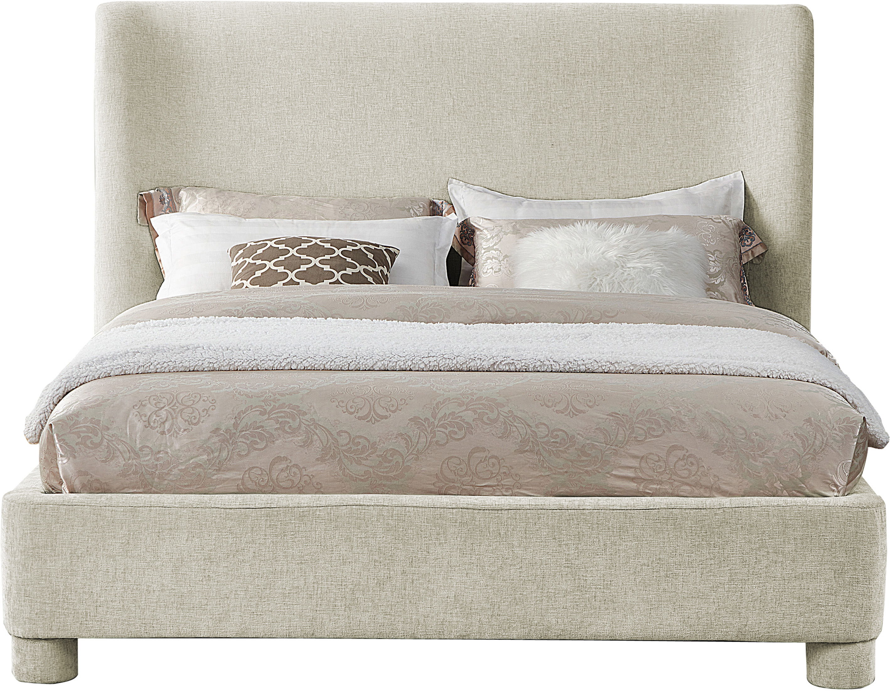 Penny - Chenille Fabric King Bed - Cream