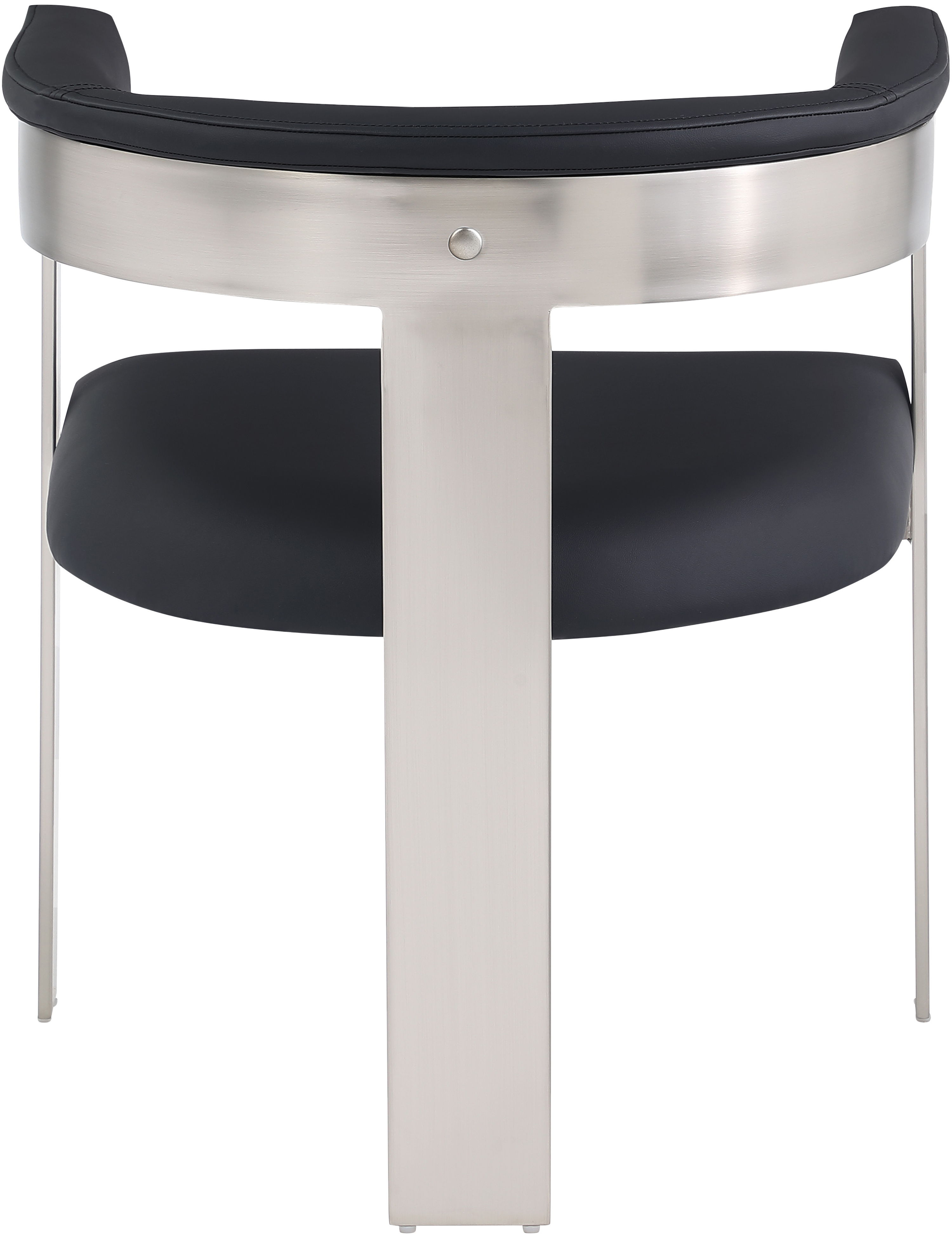 Romeo - Faux Leather Dining Chair With Silver Base (Set of 2) - Black