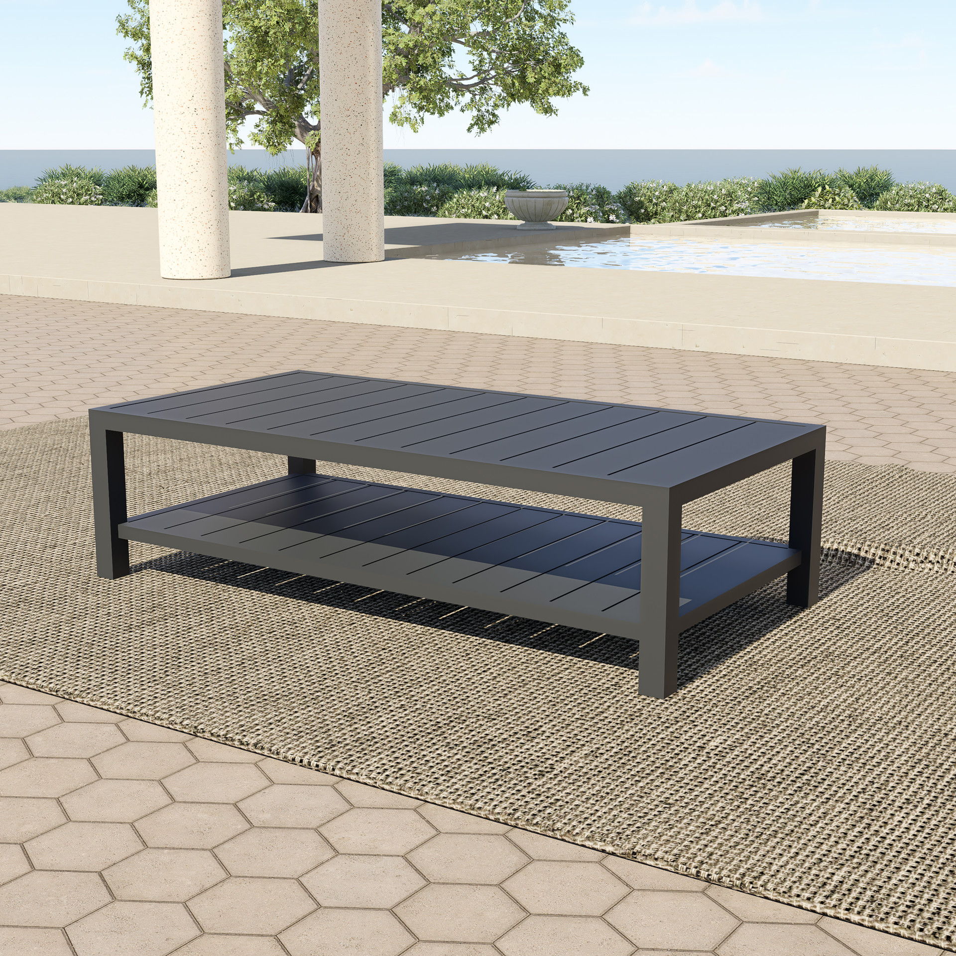 Bungalow - Patio Coffee Table - Dark Gray, dark gray, view 4