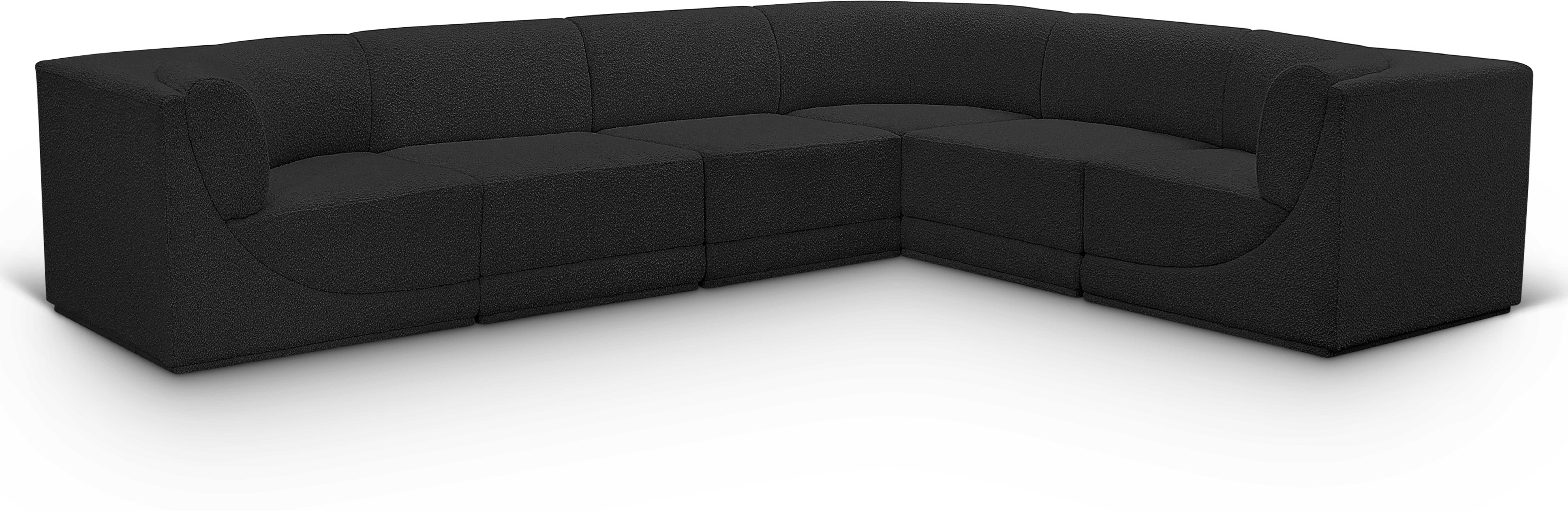 Ollie - 6 Piece Modular Corner Sectional - Black