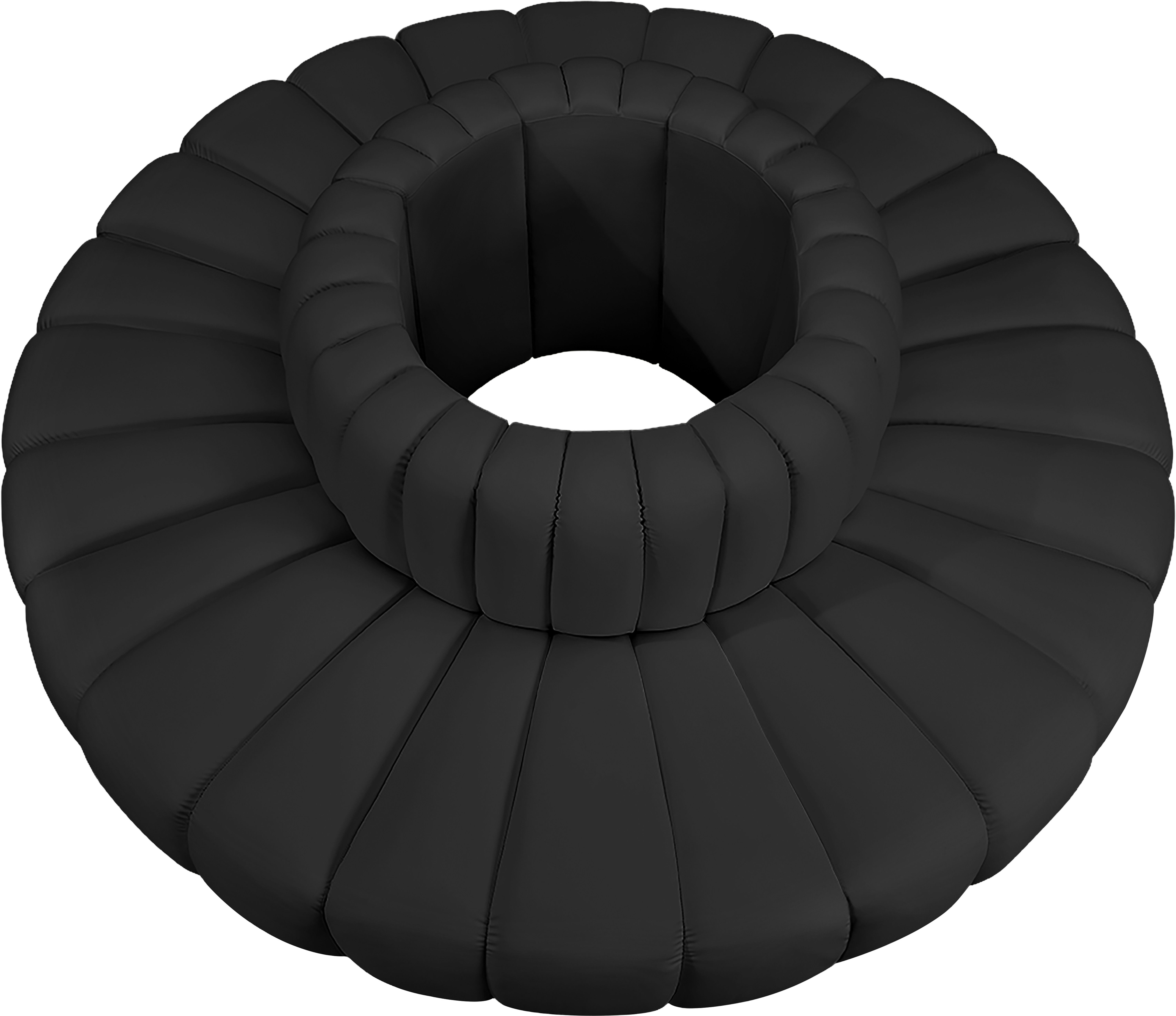 Arc - Faux Leather 8 Piece Round Modular Sofa - Black
