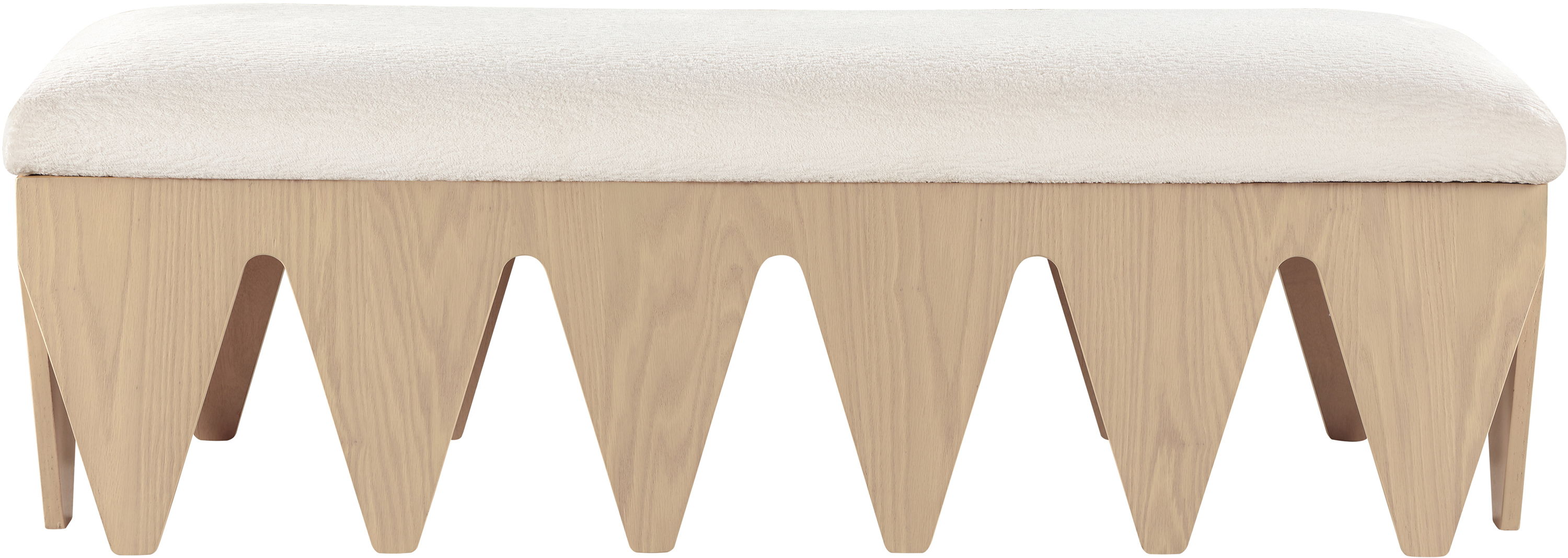 Altair - Bench With Natural Base - Cream