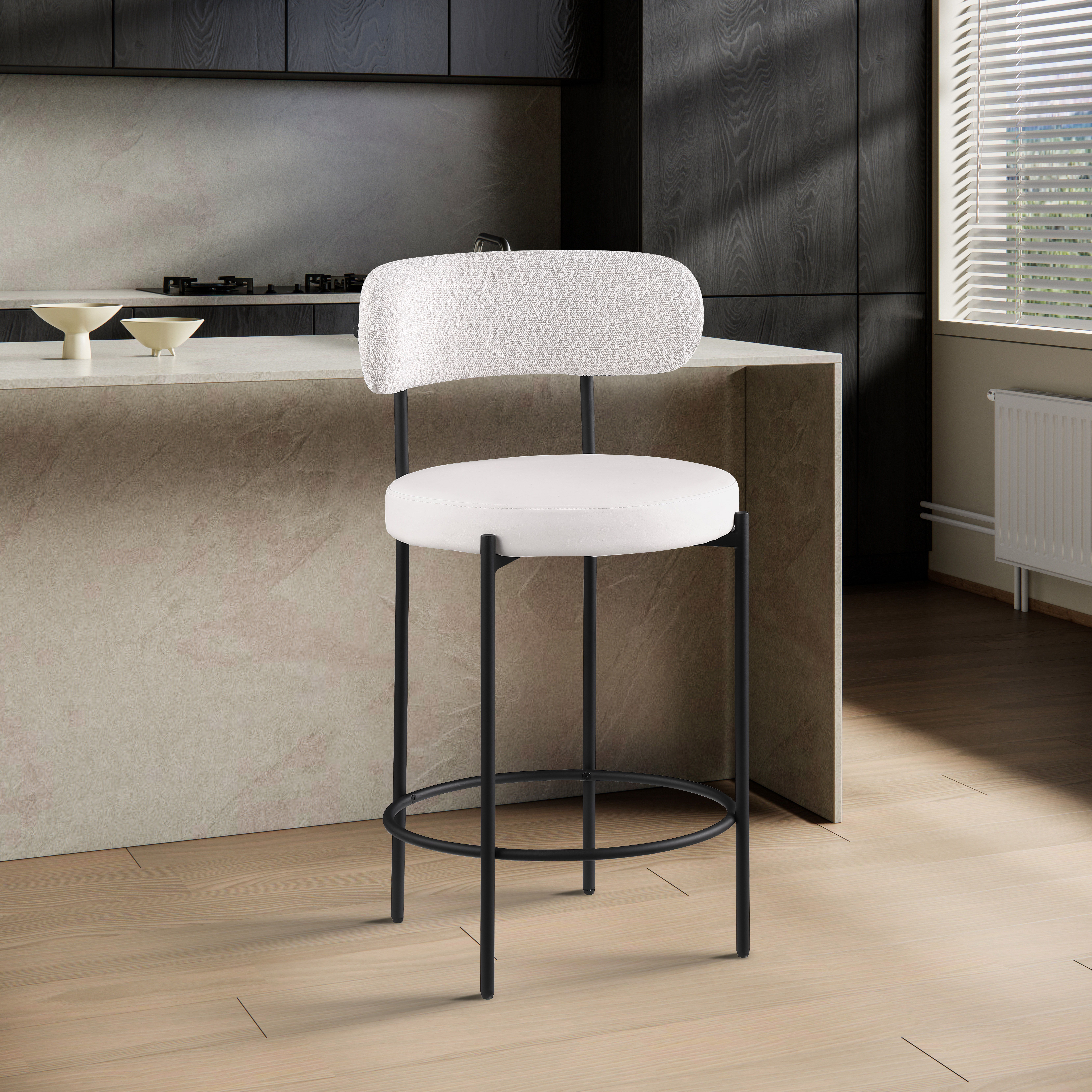 Beacon - Faux Leather Stool (Set of 2) - Cream