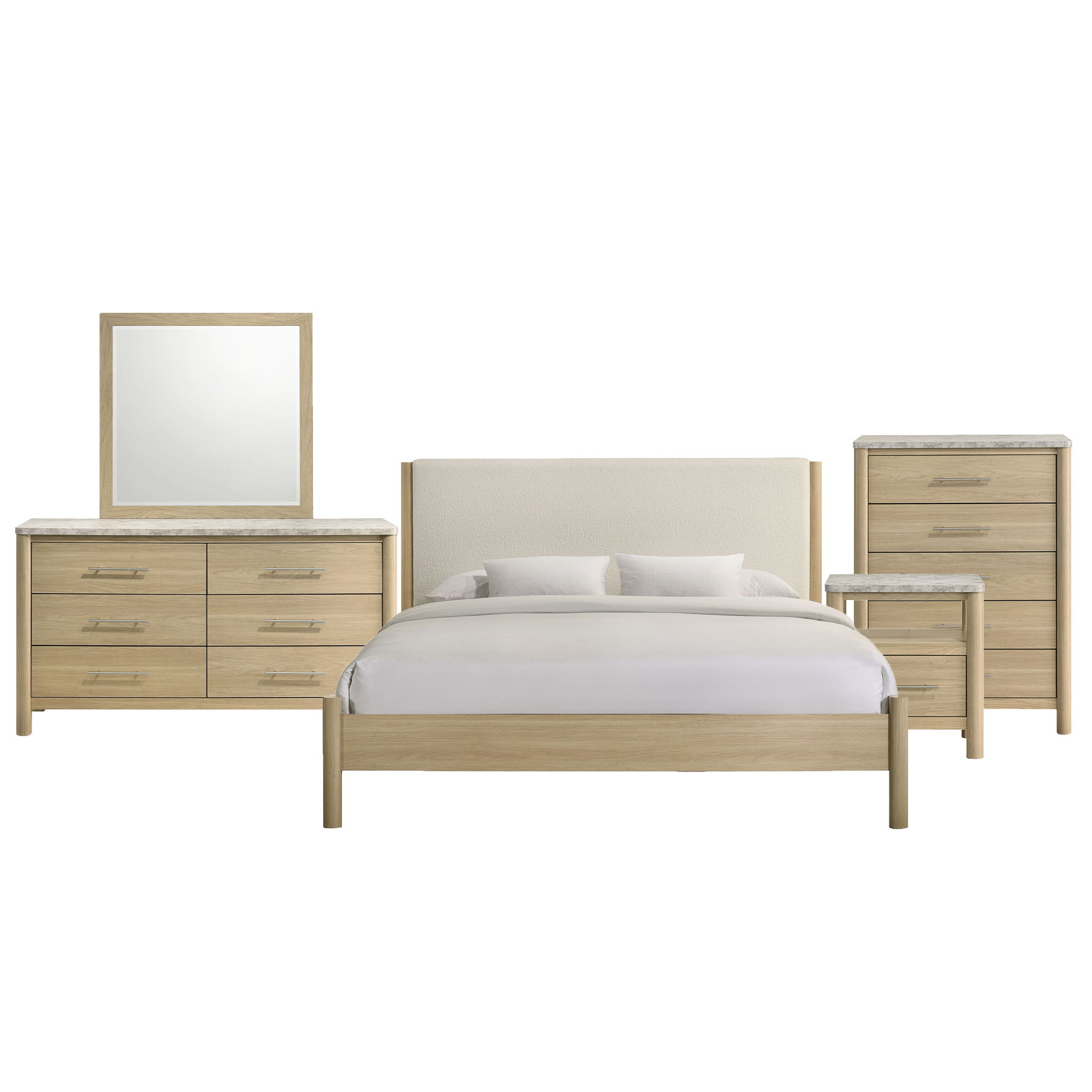 Jonas - King 5 Piece Bedroom Set - Natural