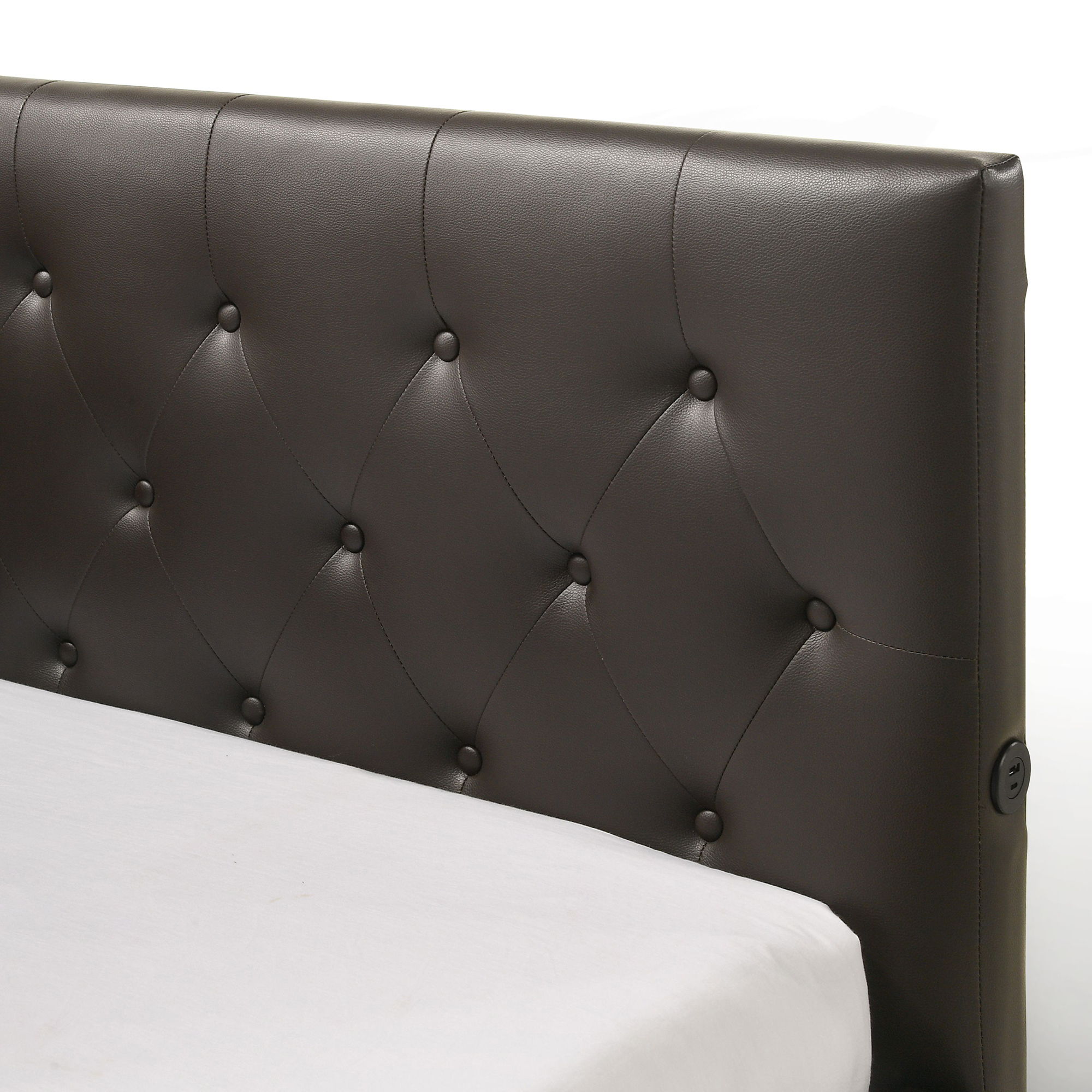Julesburg - Corner PU Full Bed - Brown